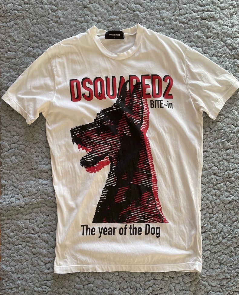 Dsquared2 DSquared2 White Doberman Graphic T-Shirt-yf Size US L / EU 52-54 / 3 - 1 Thumbnail