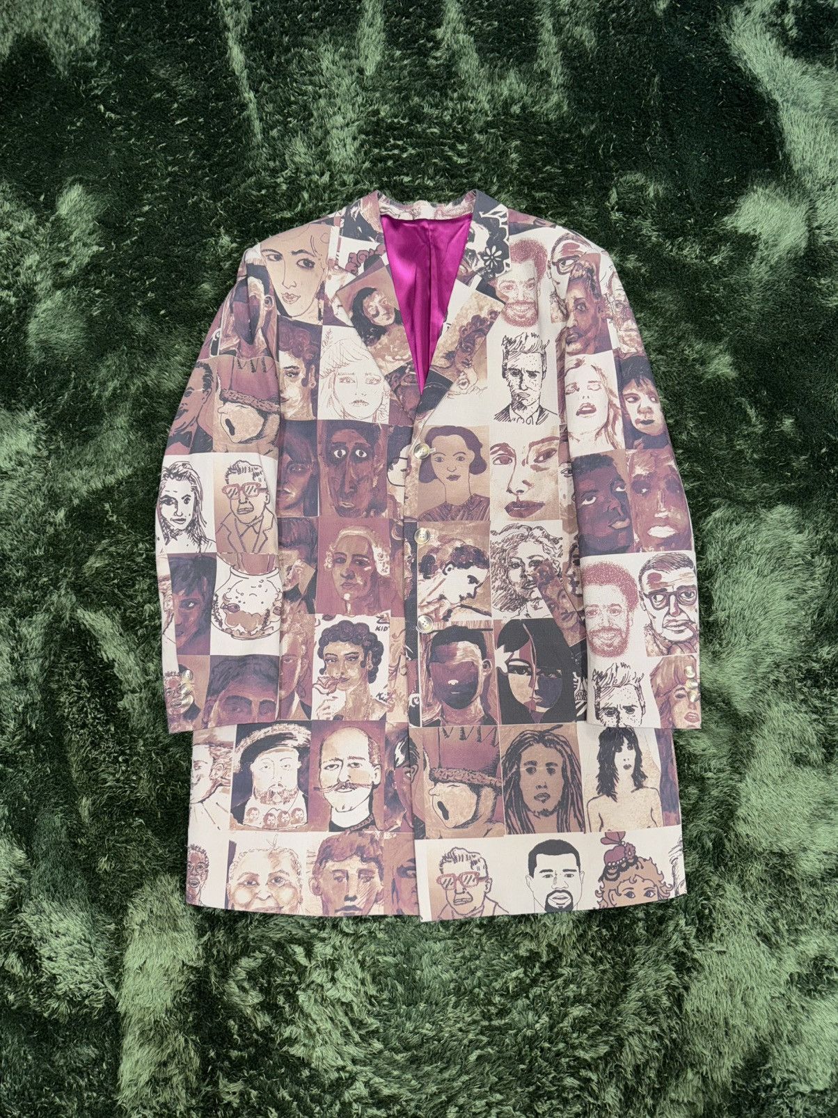 KidSuper [L] KIDSUPER STUDIOS portrait painting printed long blazer Size US L / EU 52-54 / 3 - 1 Thumbnail