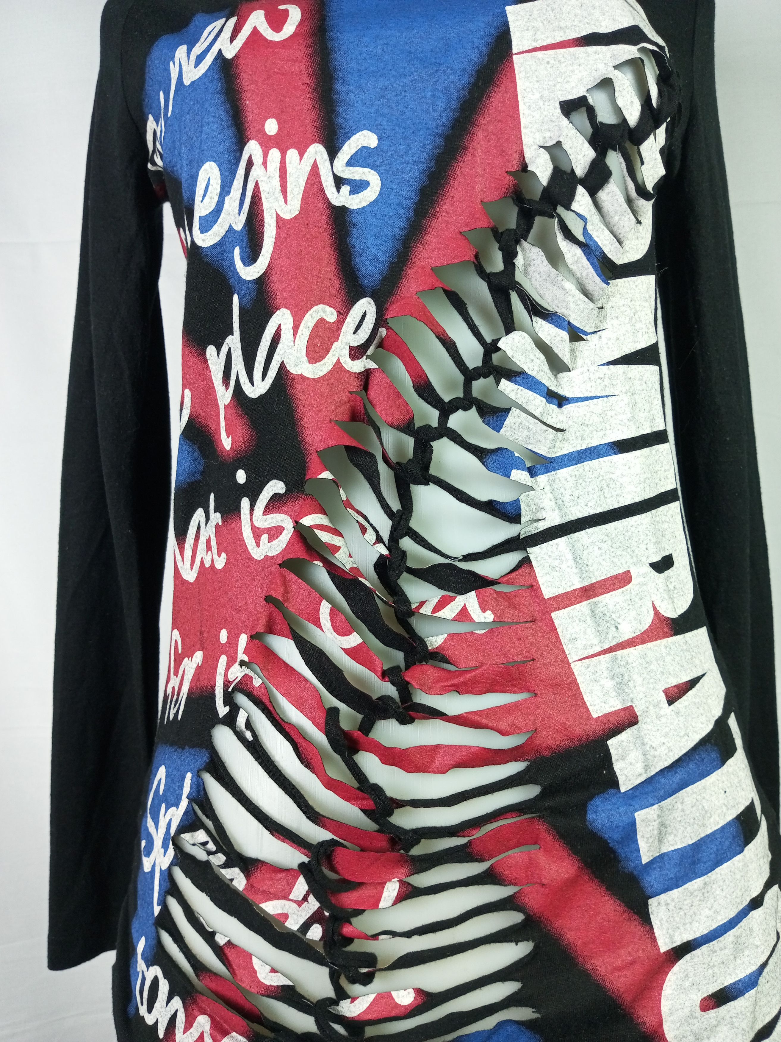 If Six Was Nine × Japanese Brand × Le Grande Bleu (L.G.B.) Knick Knack Distressed Grunge Punk long Sleeve Tshirt Size M / US 6-8 / IT 42-44 - 2 Thumbnail