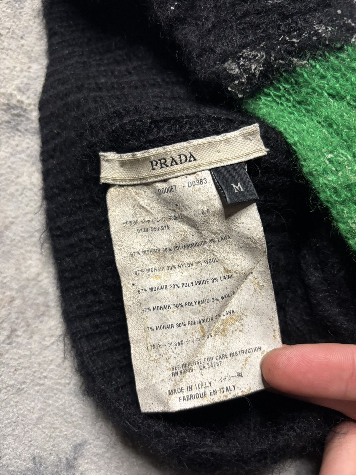 Prada Prada Fw07 Mohawk Mohair Beanie black/green Size ONE SIZE - 8 Thumbnail