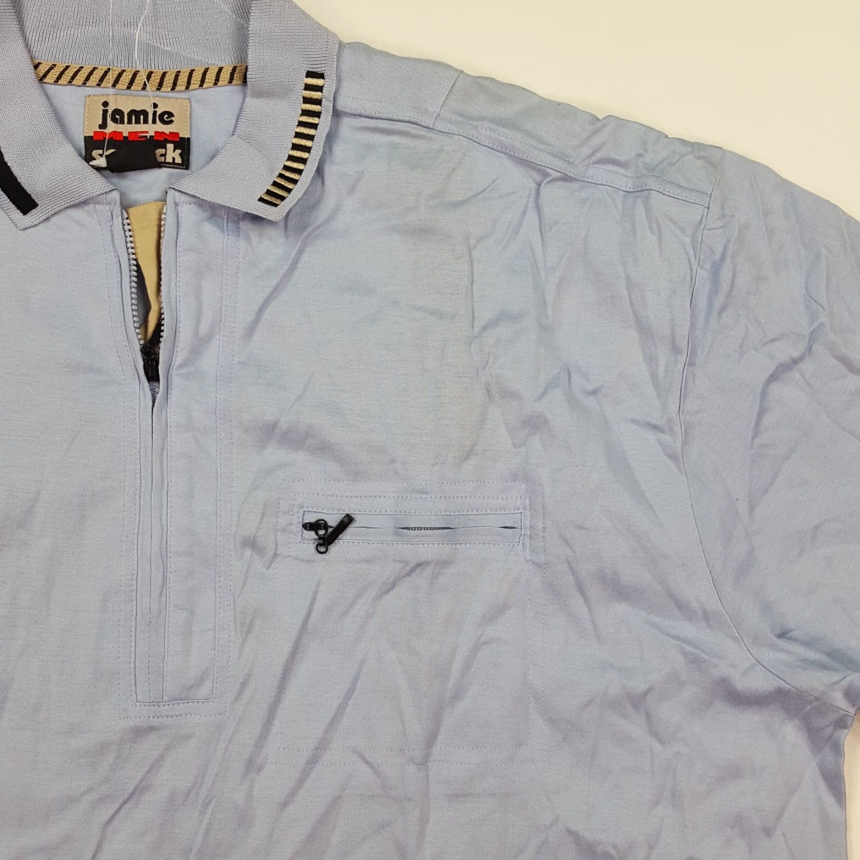 Vintage VINTAGE Jamie Sadock Polo Shirt Men Large Short Sleeve Zip Collared Pocket Blue 90s Preppy PGA Sports Golf Tennis Casual Size US L / EU 52-54 / 3 - 5 Thumbnail