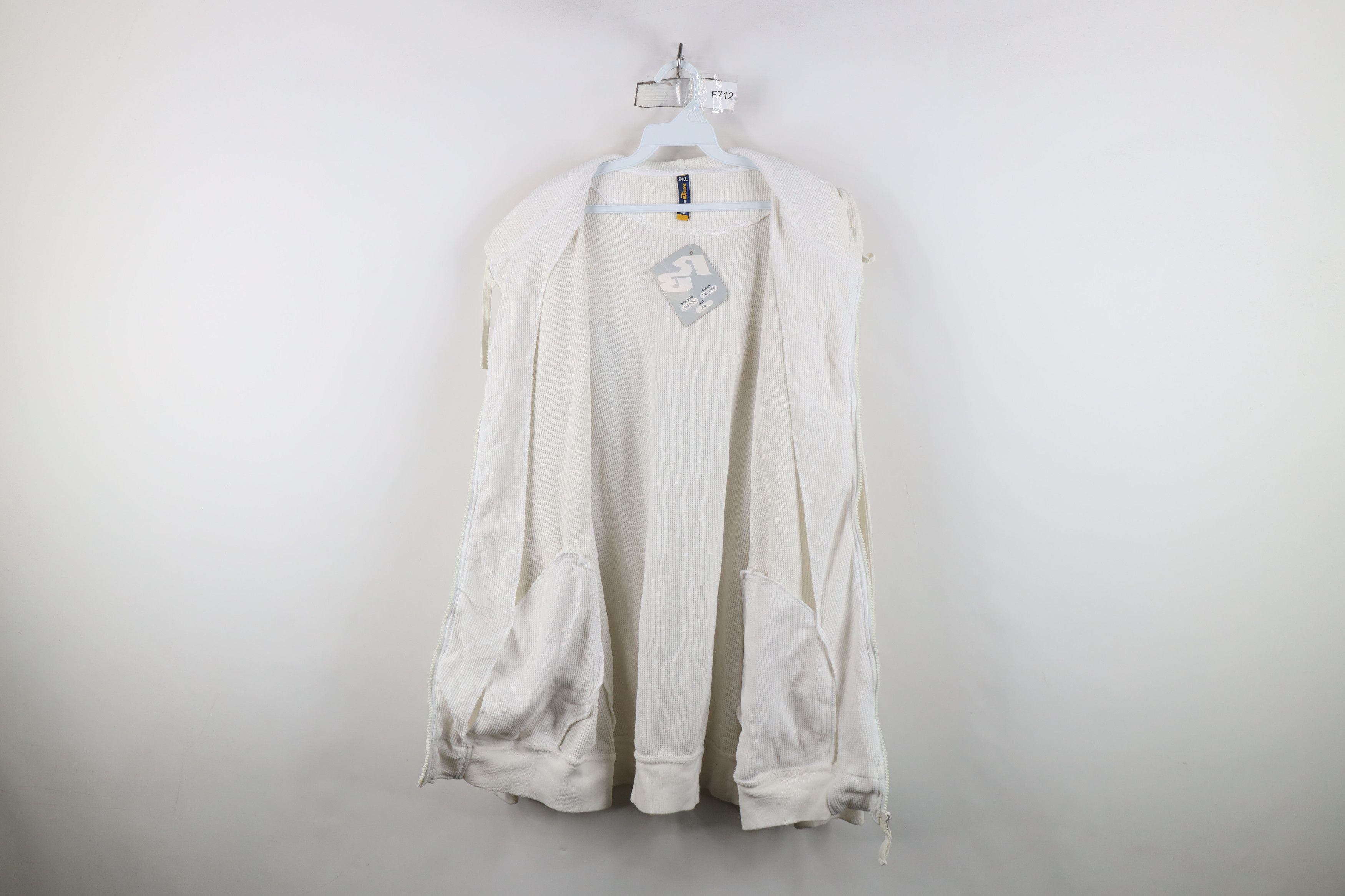 Vintage Deadstock Vintage 90s Y2K Streetwear Waffle Knit Hoodie Size US XXL / EU 58 / 5 - 11 Thumbnail