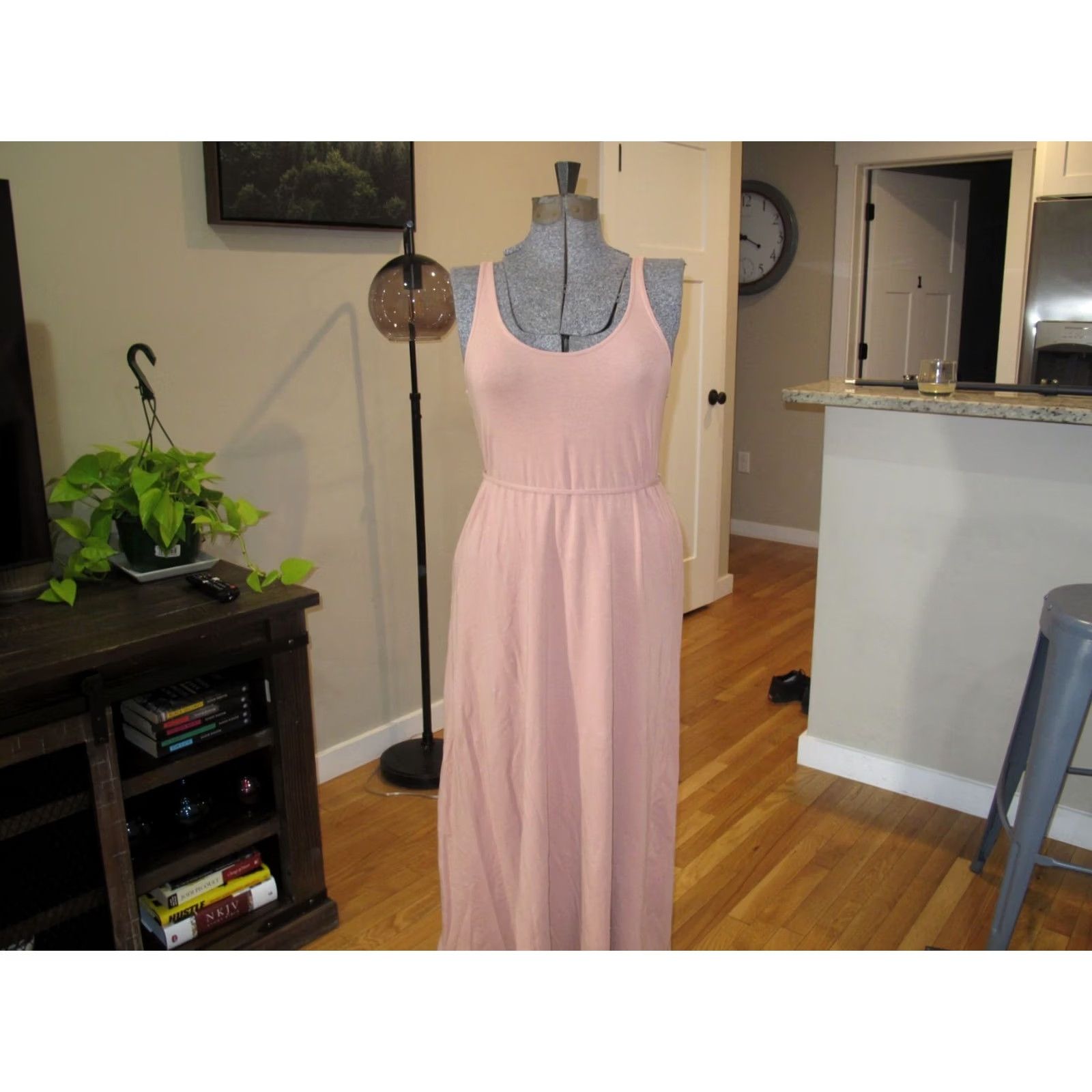 Pinko Unbranded Cotton Pink A-Line Maxi Dress Sleeveless Scoop Neck Back Tie Waist Women S Casual Party/Cocktail Summer Fall Size S / US 4 / IT 40 - 2 Thumbnail
