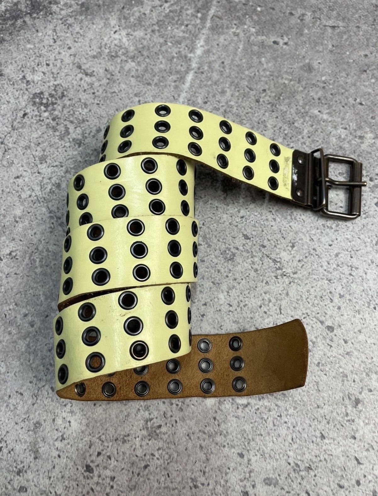 JET SET Studded VTG Leather Belt Grunge Punk Undercover Owens Vibe Size ONE SIZE - 7 Thumbnail