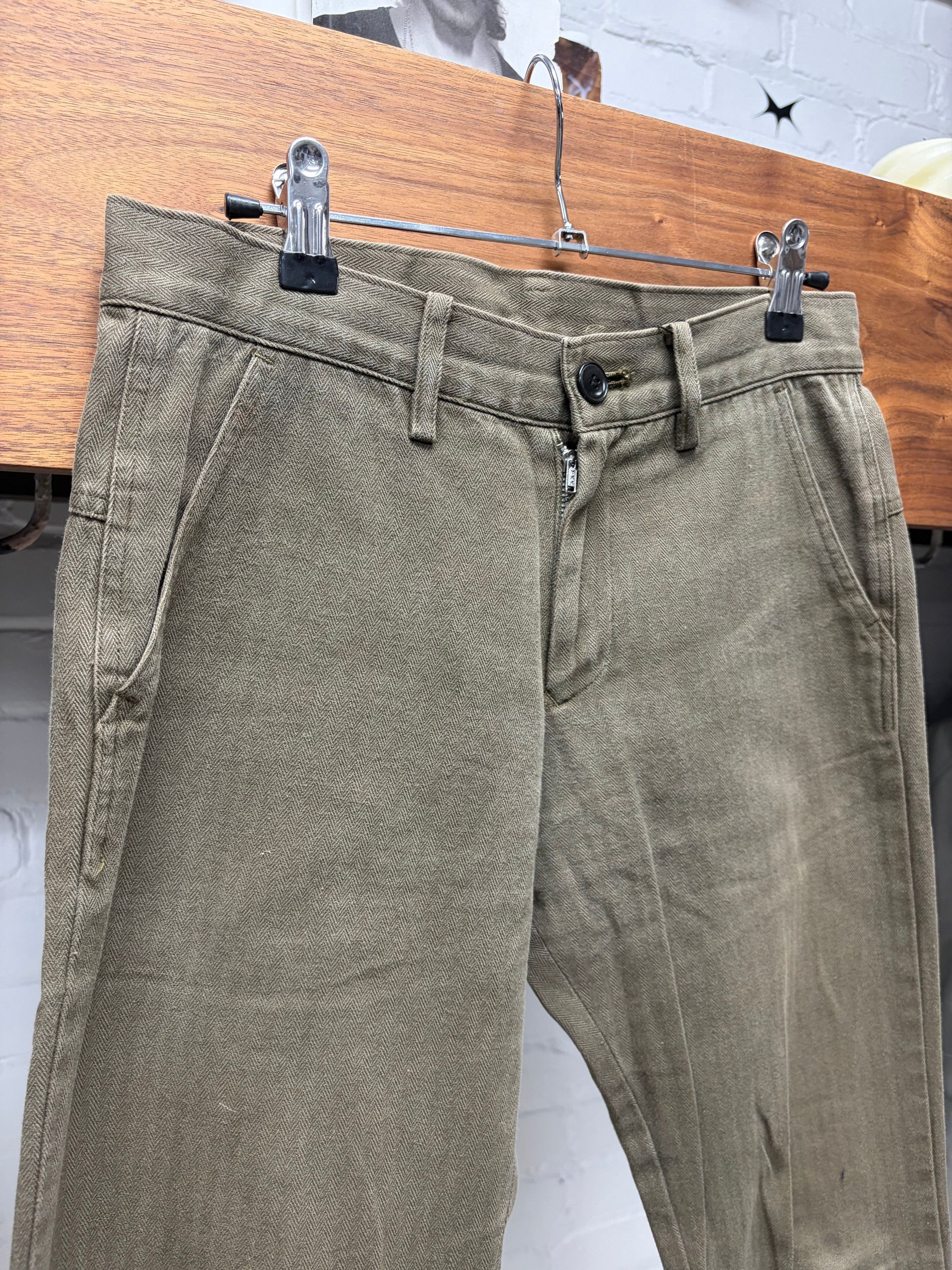 Yohji Yamamoto Yohji Yamamoto ‘Y’s’ Striped Brown Cotton Pants Size US 29 - 2 Thumbnail