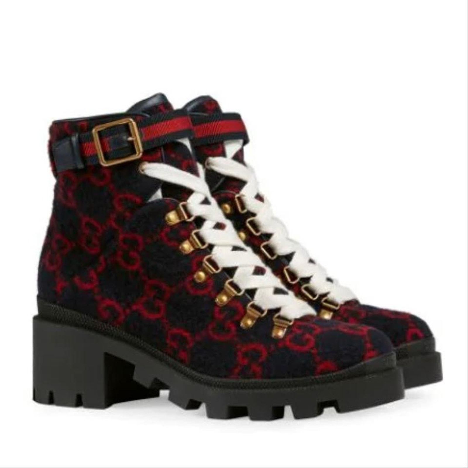 Gucci Trip GG logo wool ankle boots Size US 5 / IT 35 - 3 Thumbnail