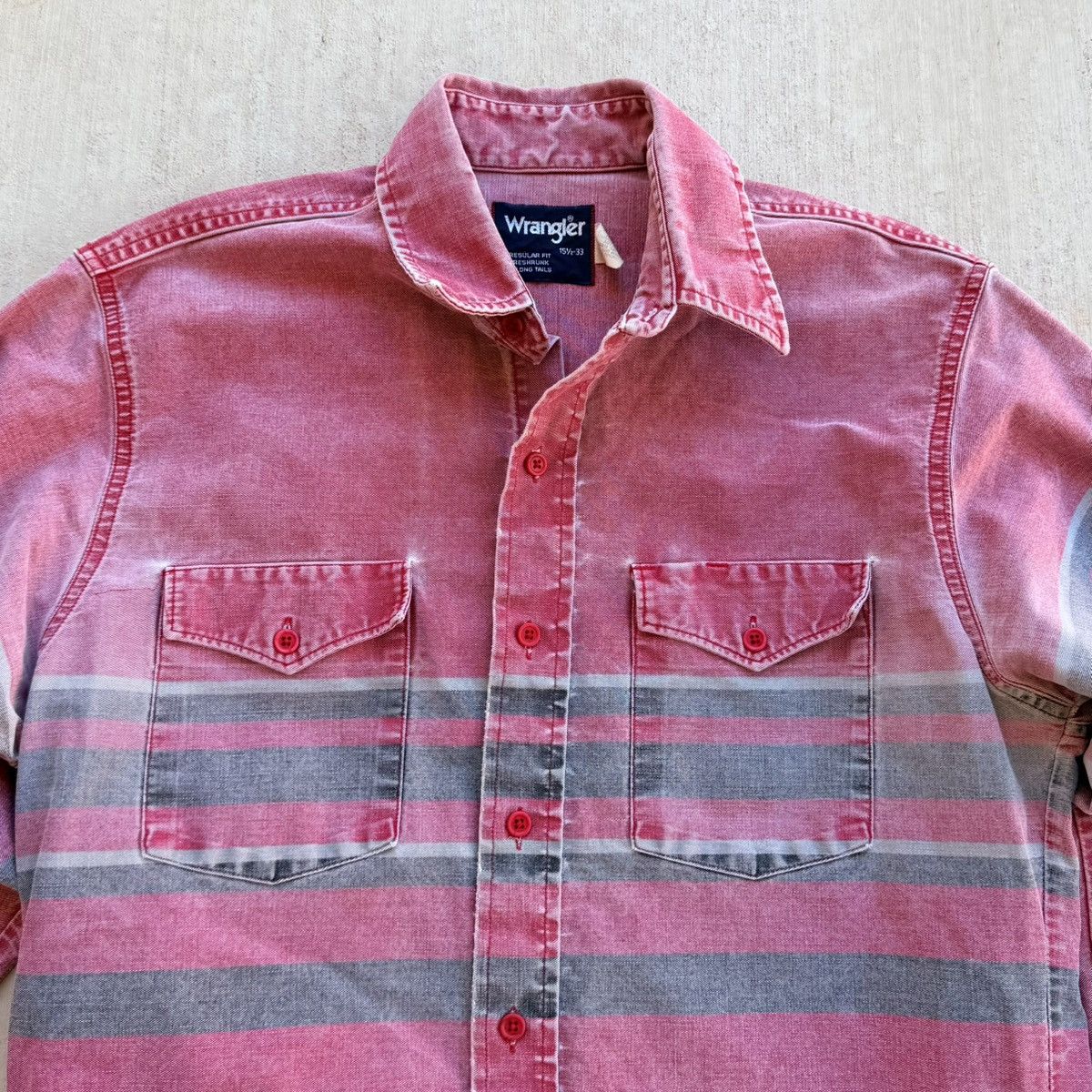 Vintage Vintage Wrangler Brushpopper Shirt Made On USA Pastel Stripe Size US L / EU 52-54 / 3 - 2 Thumbnail
