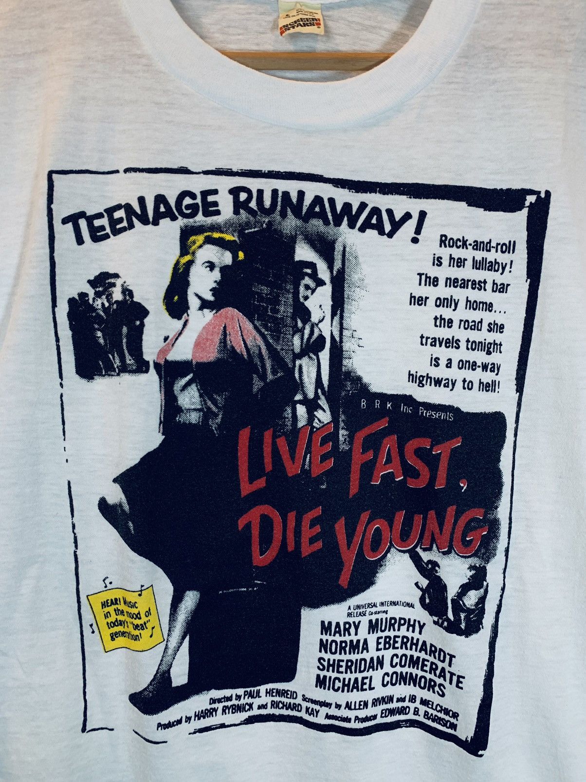 Vintage *RARE* Vintage Live Fast, Die Young Movie 1958 Promo T-Shirt Size US L / EU 52-54 / 3 - 2 Thumbnail
