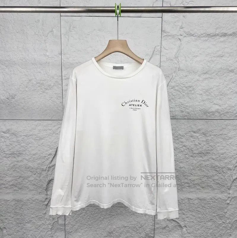 Dior Dior White Cotton Long Sleeve T-Shirt . Size US S / EU 44-46 / 1 - 1 Thumbnail