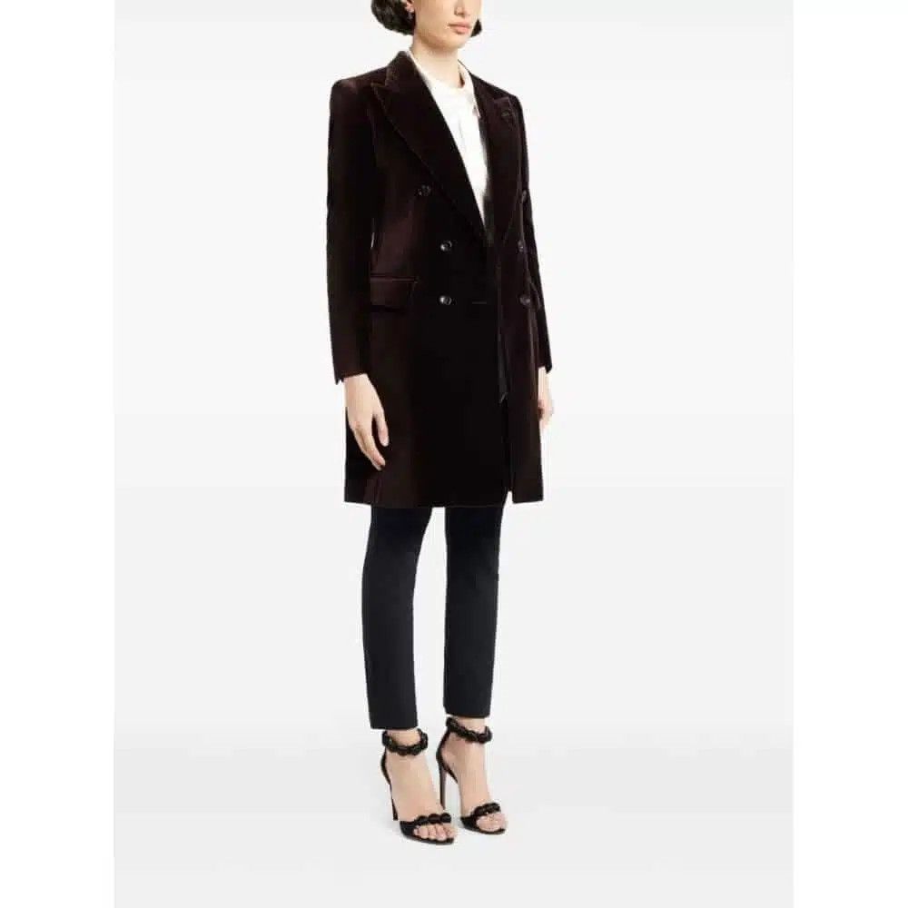 Tom Ford o1loc1c0126 CP1599 Cotton Velvet Double breasted Coat Size XS / US 0-2 / IT 36-38 - 6 Thumbnail