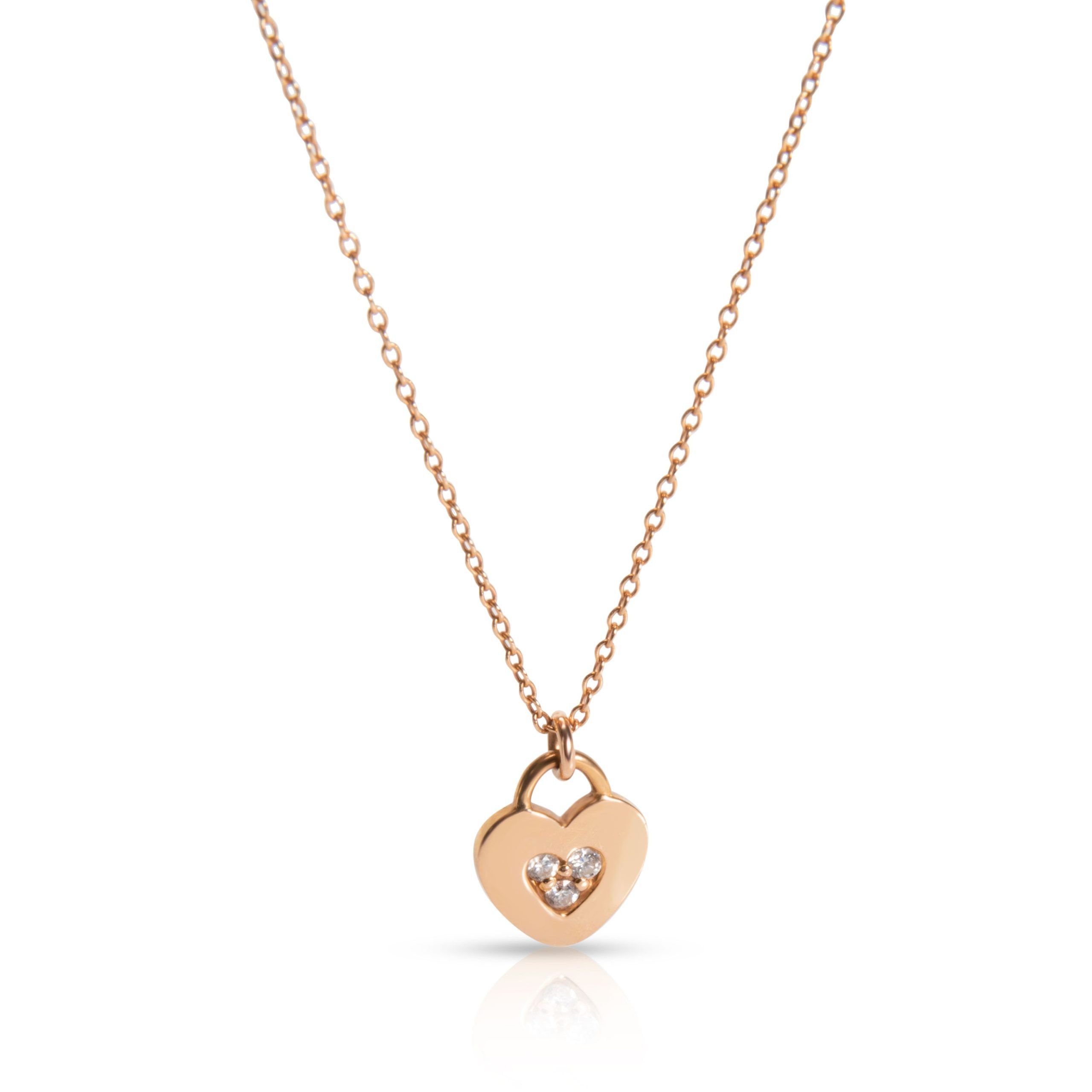 Tiffany Locks Heart Diamond Necklace in 18K Rose Gold CTW