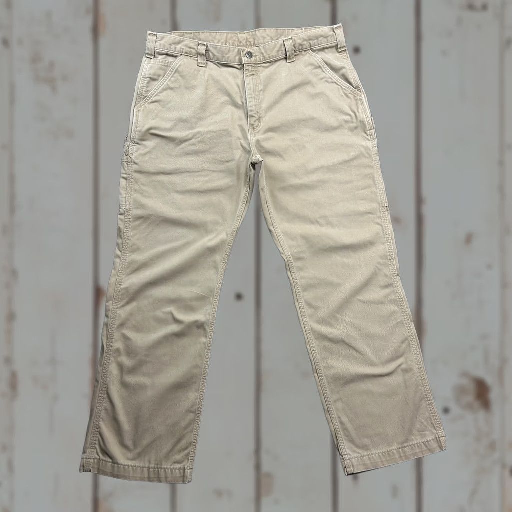 Carhartt VINTAGE Carhartt Relaxed Fit Canvas Work Pants Carpenter 40 x 30 Beige Men Pants 40 Beige Carhartt Carpenter USA Workwear 40 Mens Size US 40 / EU 56 - 1 Thumbnail