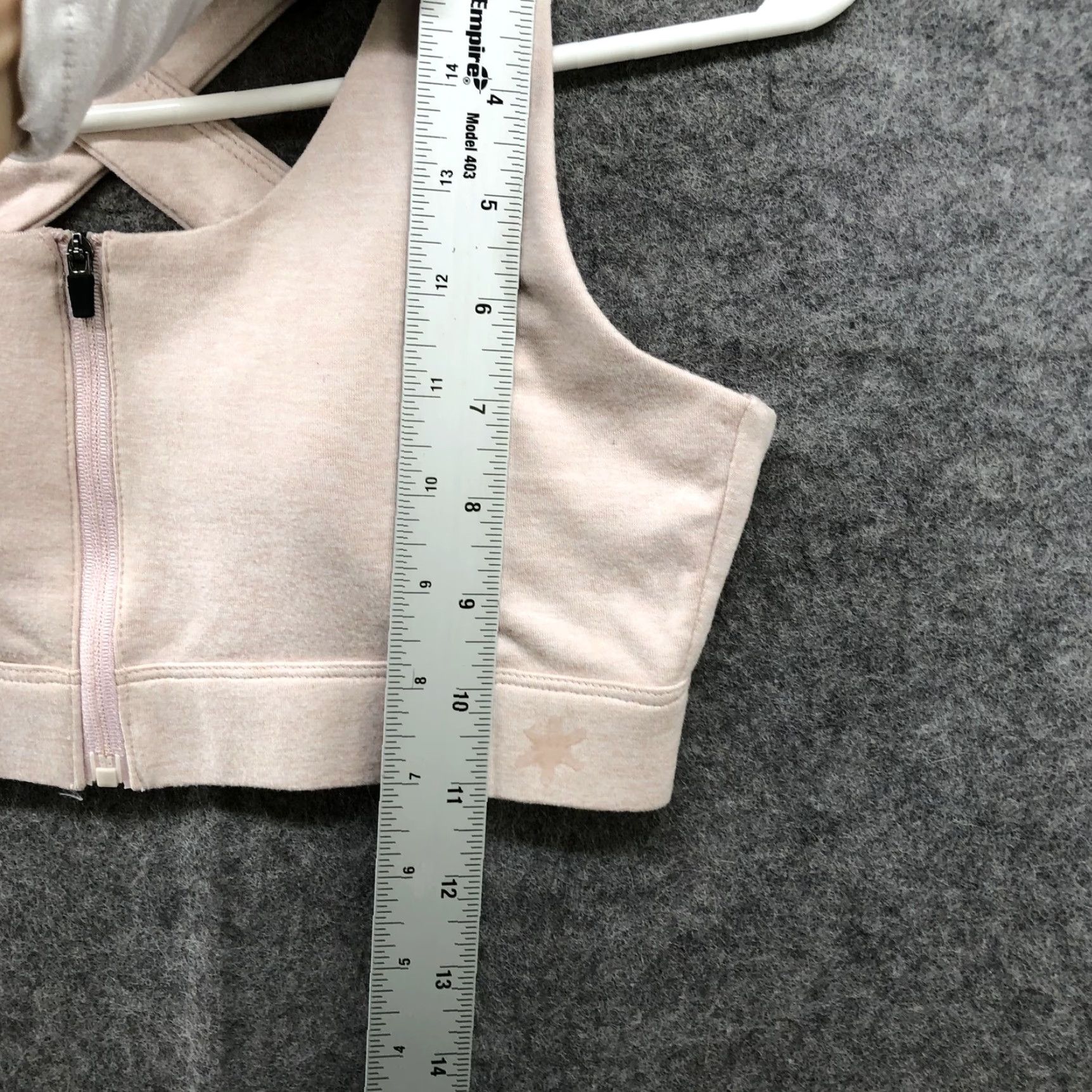 Splendid Splendid Sports Bra Womens S Zip Front Crossback Padded Pink Blush Size ONE SIZE - 7 Thumbnail