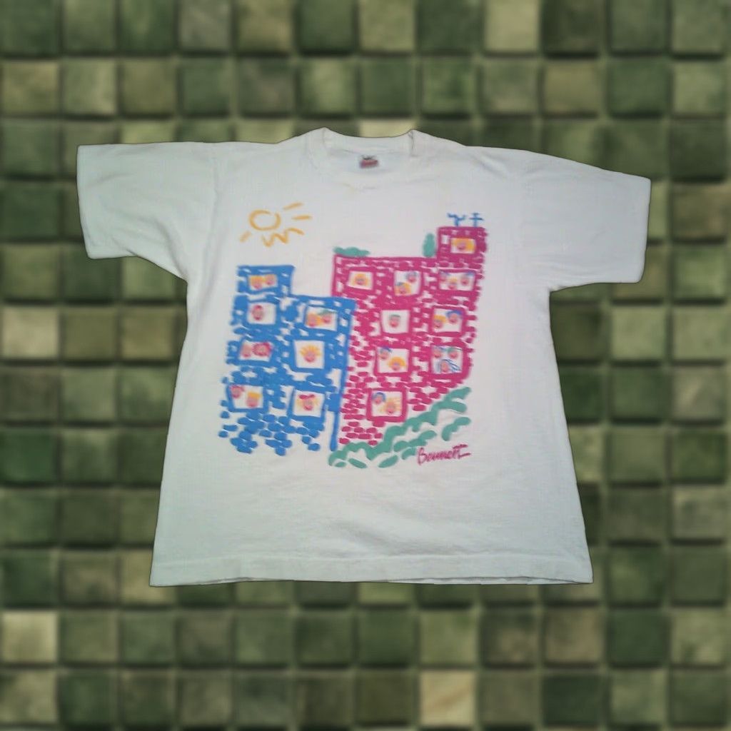 Fruit Of The Loom VINTAGE Fruit of the Loom T-Shirt Mens Large White 90s Single Stitch Crew Neck Short Sleeve USA 90s Art Logo Regular White Size US L / EU 52-54 / 3 - 1 Thumbnail