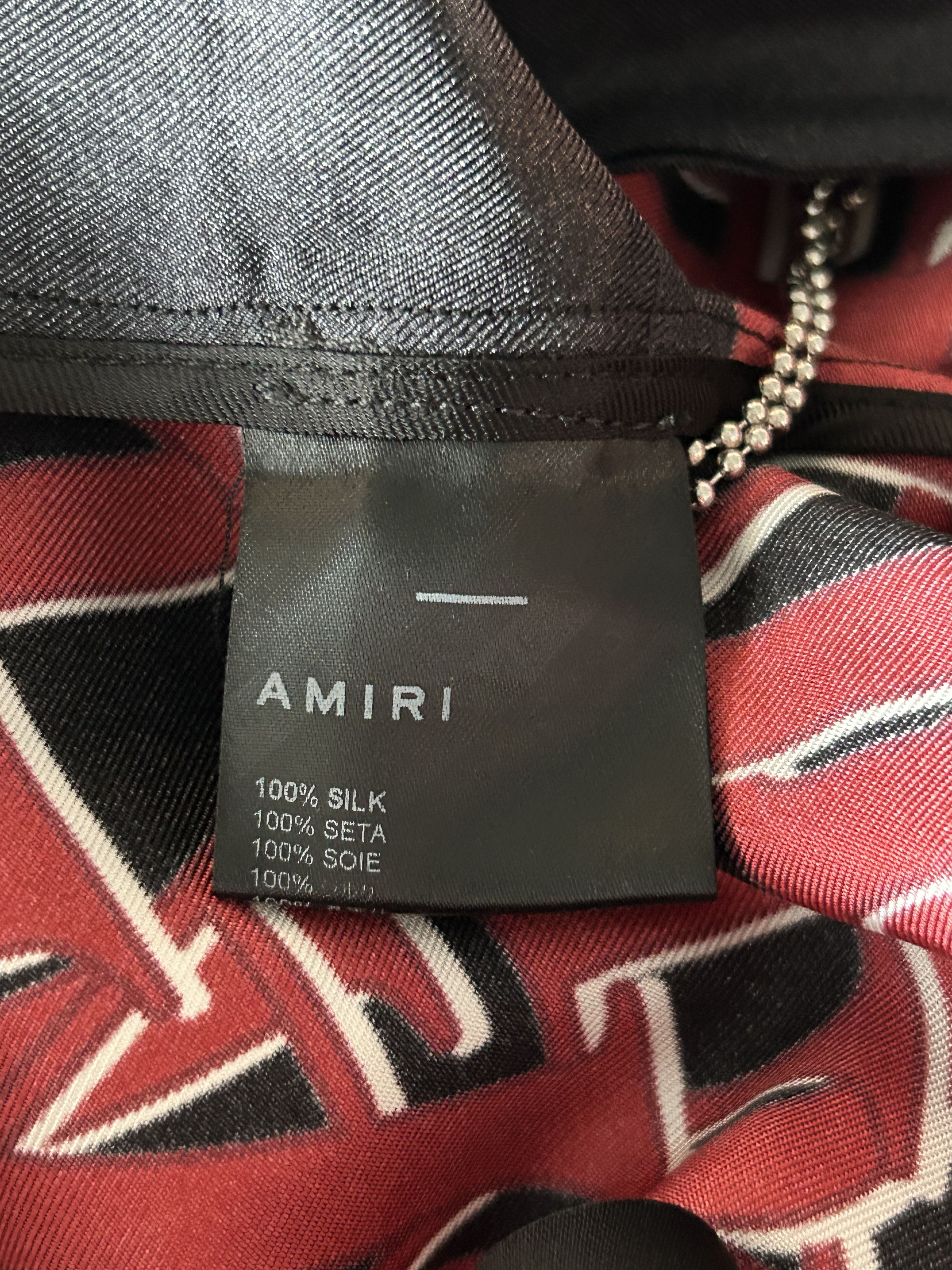 Amiri Amiri Black & Red Repeat Logo Silk Shorts Size US 36 / EU 52 - 4 Thumbnail