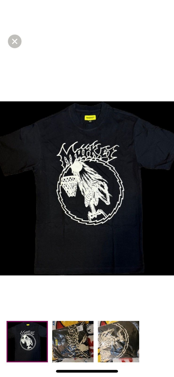 Market Market “Dunk Till Death” Tee Black XL Street Graphic Shirt Size US XL / EU 56 / 4 - 3 Thumbnail