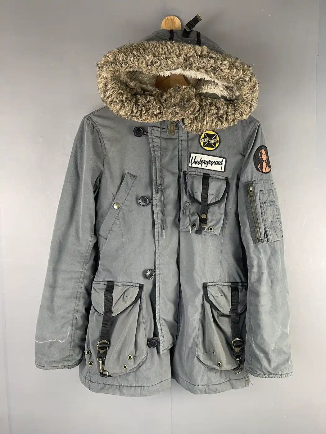 Hysteric Glamour 🔥Hysteric Glamour Multipocket Faux Fur Hoodie Jacket Size M / US 6-8 / IT 42-44 - 1 Thumbnail