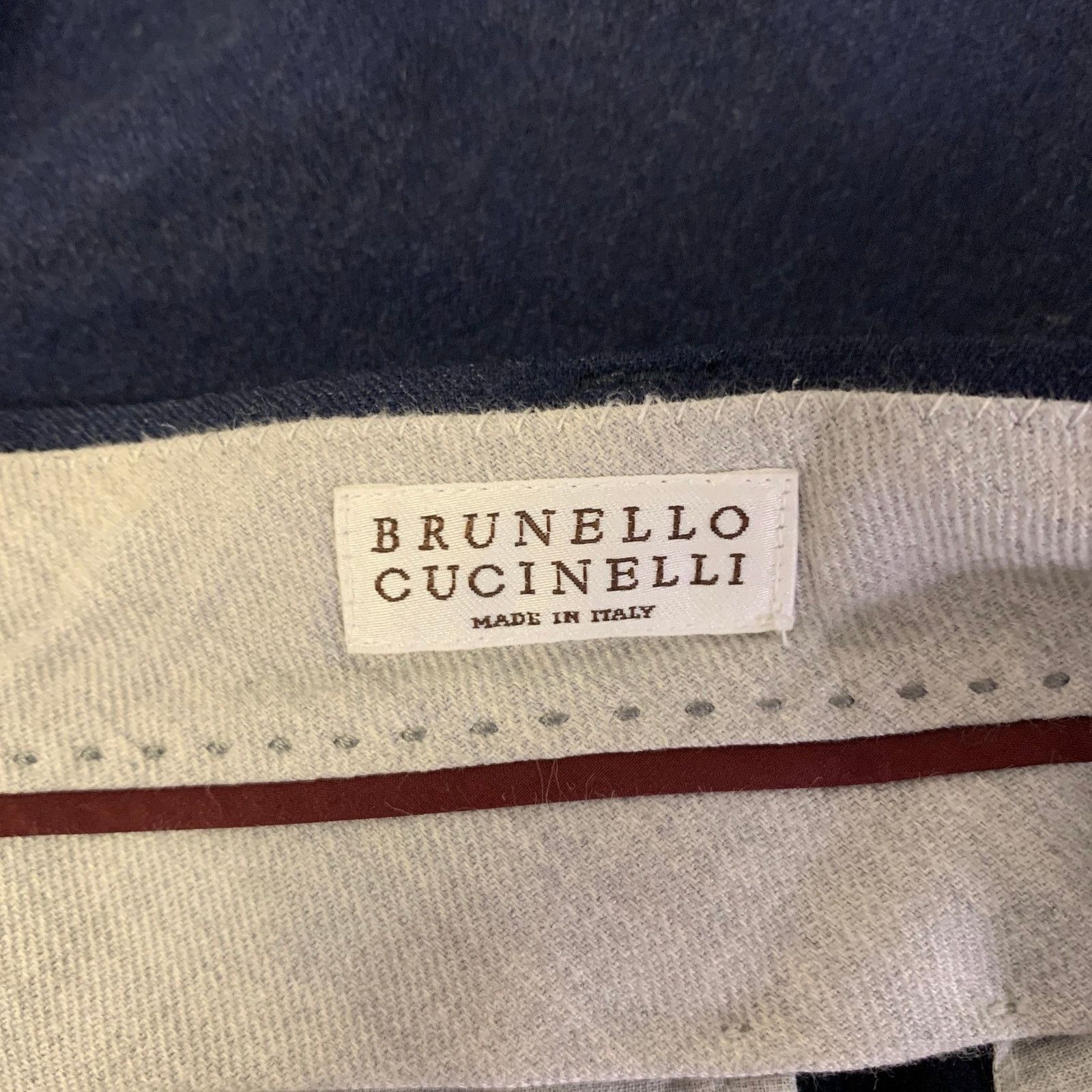 Brunello Cucinelli BRUNELLO CUCINELLI Size 40 Navy Wool Notch Lapel Suit Size 40R - 9 Thumbnail