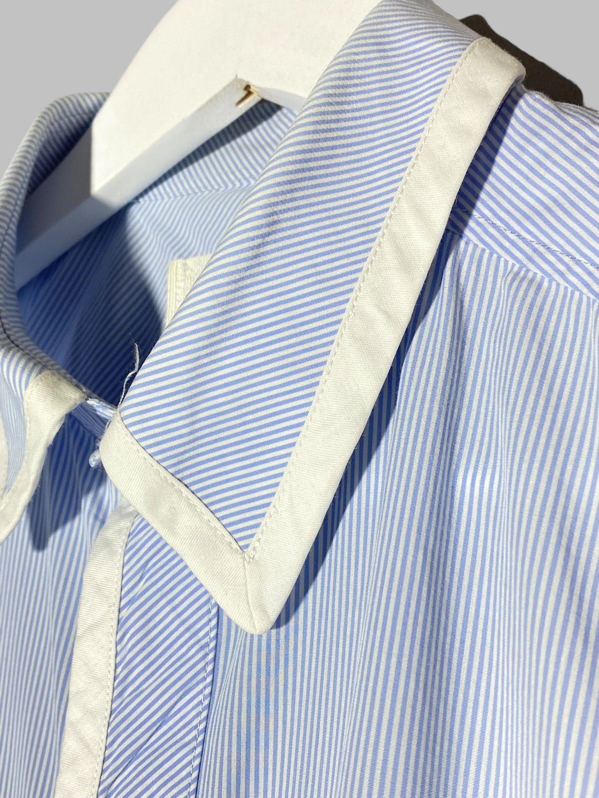 Dolce & Gabbana Dolce & Gabbana Blue White Pinstripe Dress Shirt Slim Fit Size US M / EU 48-50 / 2 - 6 Thumbnail
