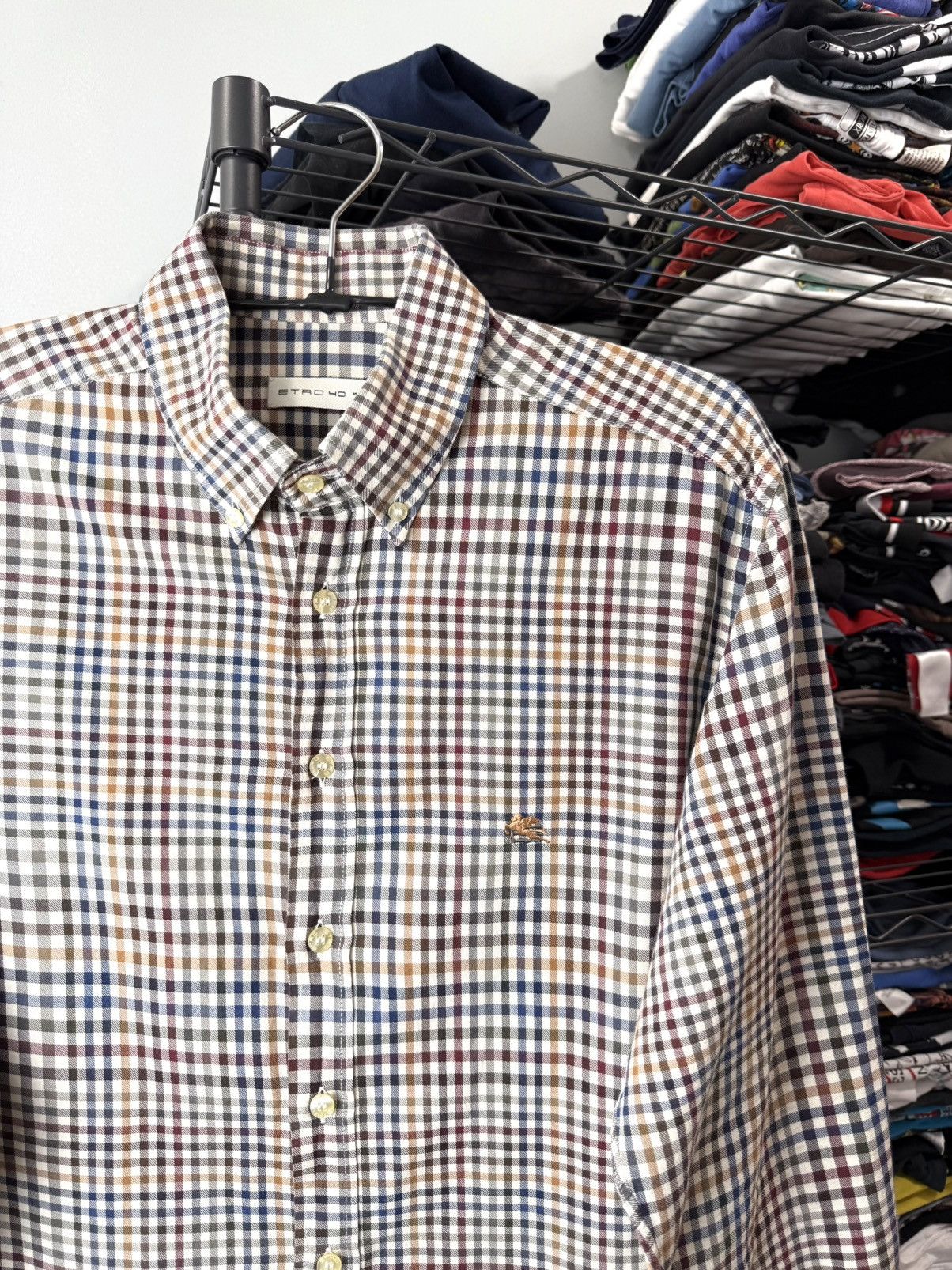 Etro Etro Checkered Shirt Buttons Up Italy Designer Size US M / EU 48-50 / 2 - 2 Thumbnail