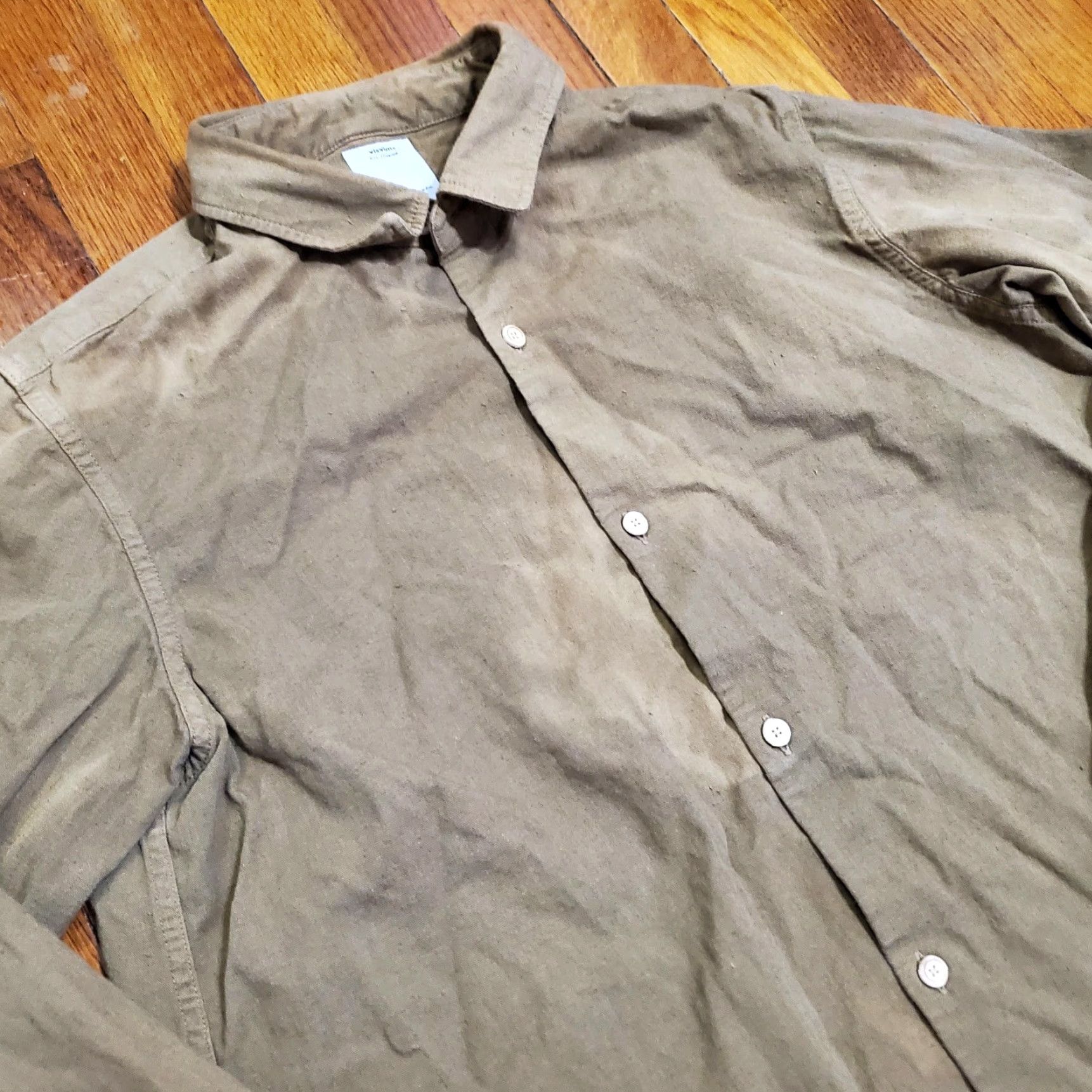 Visvim Visvim Shirt Mens 42 Green Cotton Linen Button Front Long Sleeve Made Japan Size US XL / EU 56 / 4 - 5 Thumbnail