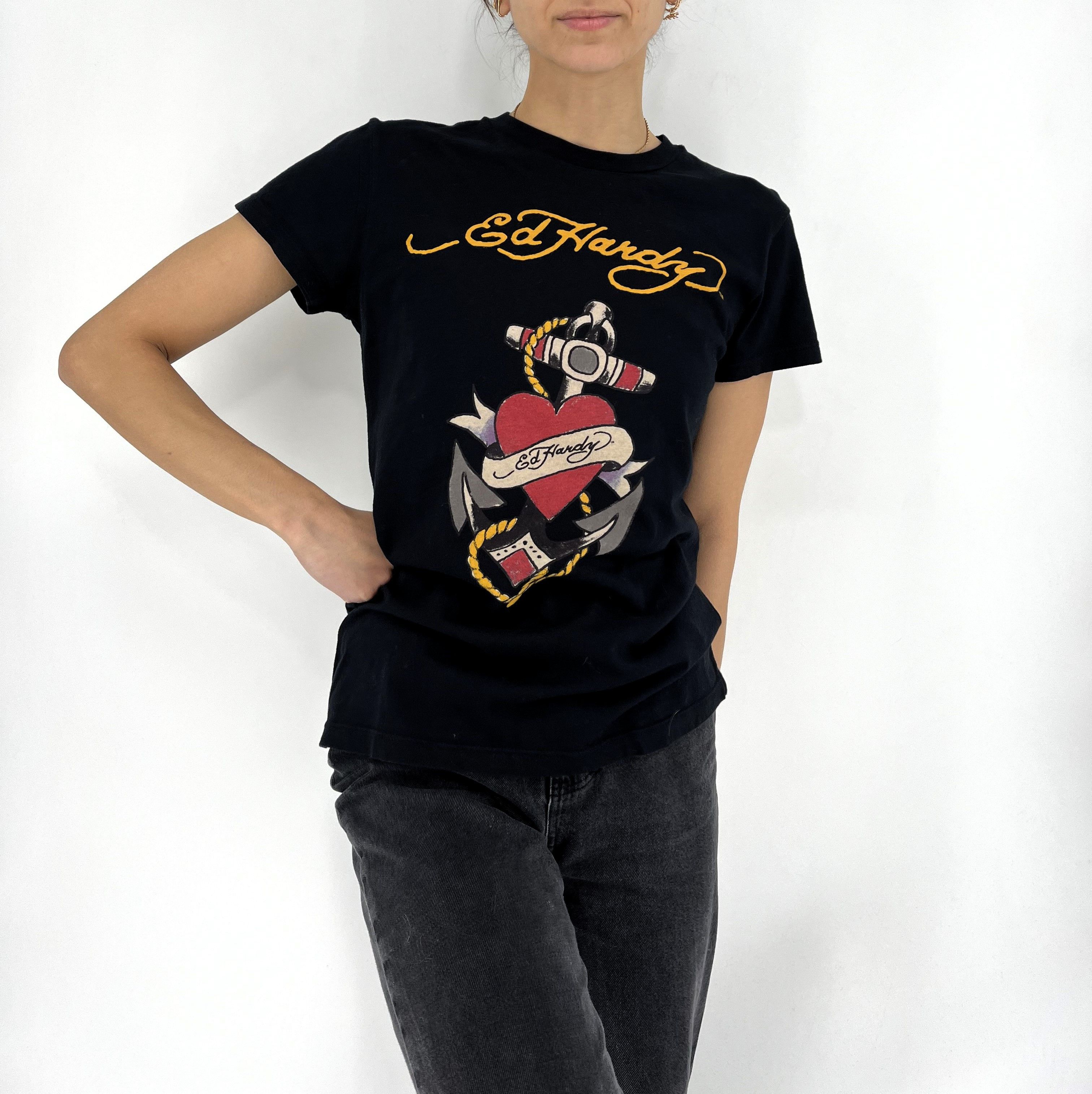 Christian Audigier Vintage Y2K Christian Audigier Women’s Rhinestones T-Shirt Size M / US 6-8 / IT 42-44 - 4 Thumbnail