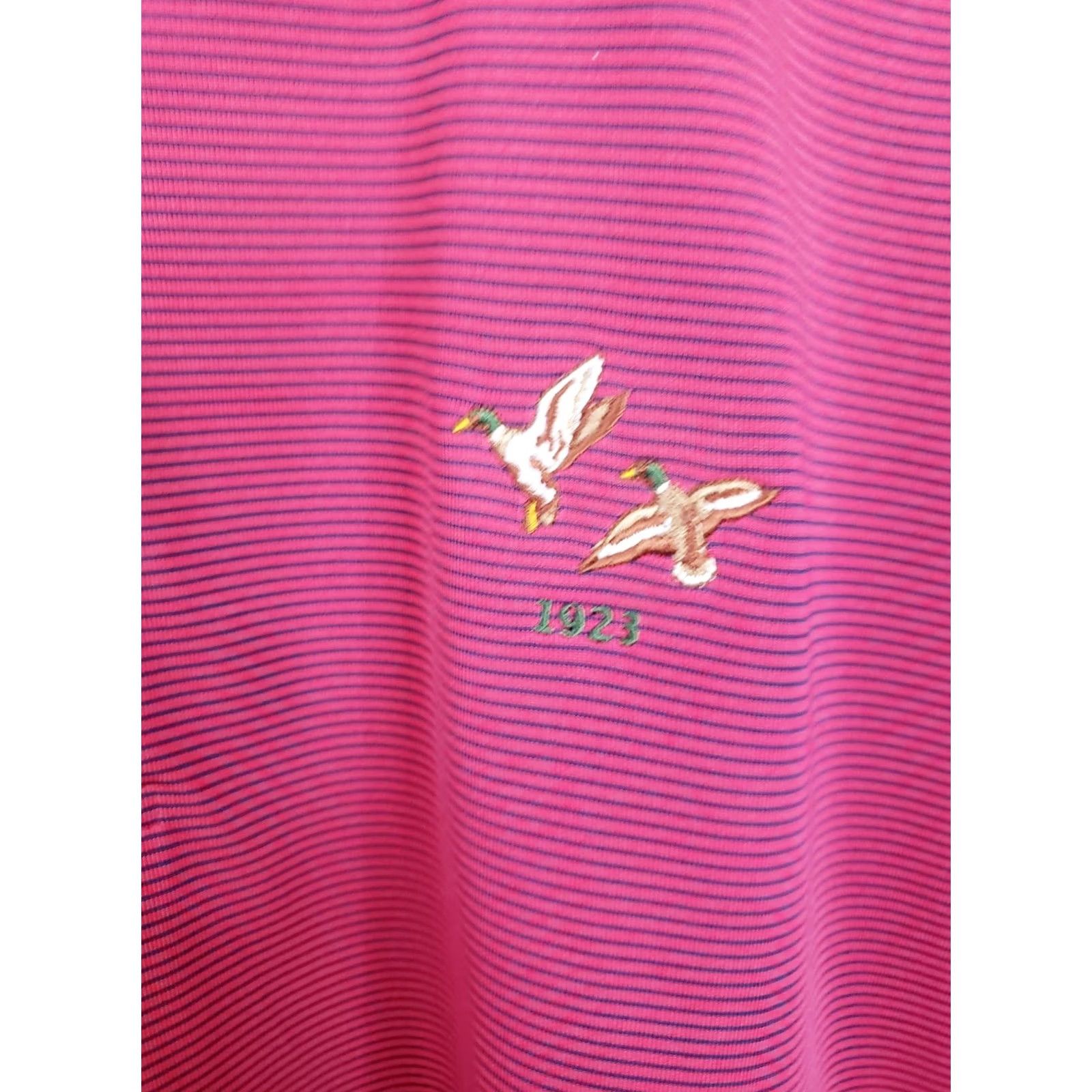 Vintage Donald Ross Golf Polo Shirt Men's L Pink Blue Striped Performance Stretch Polo Shirt Size US L / EU 52-54 / 3 - 4 Thumbnail