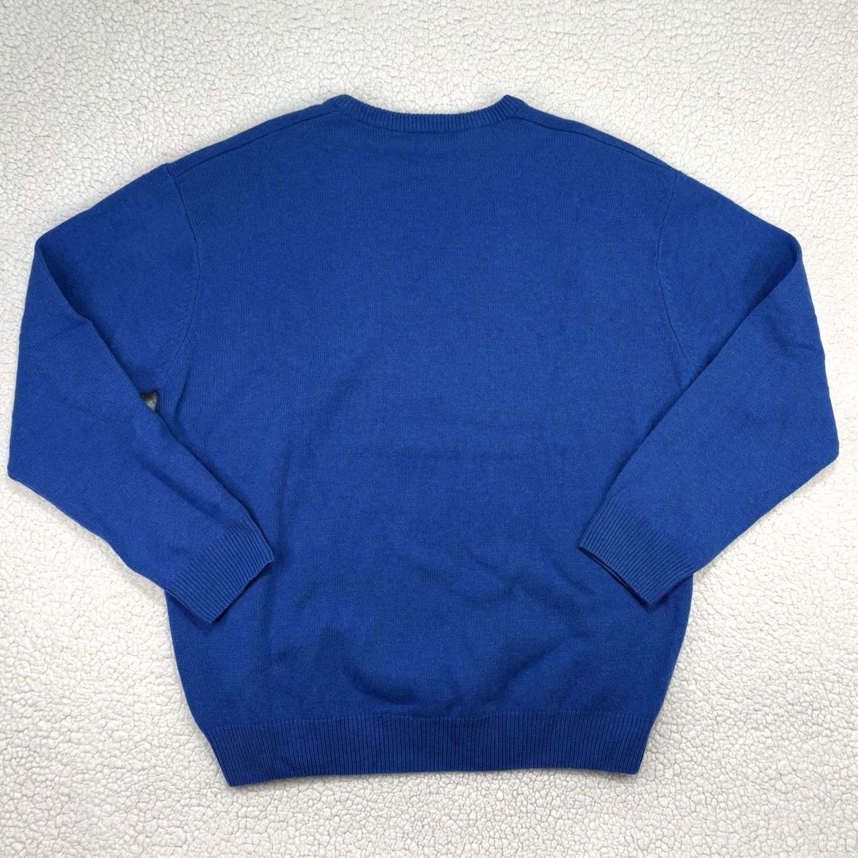 C&A VINTAGE Canda Mens XL Pure New Wool Woolmark Sweater Blue Crew Neck Preppy 90s Classic Pullover Sweat er Size US XL / EU 56 / 4 - 5 Thumbnail