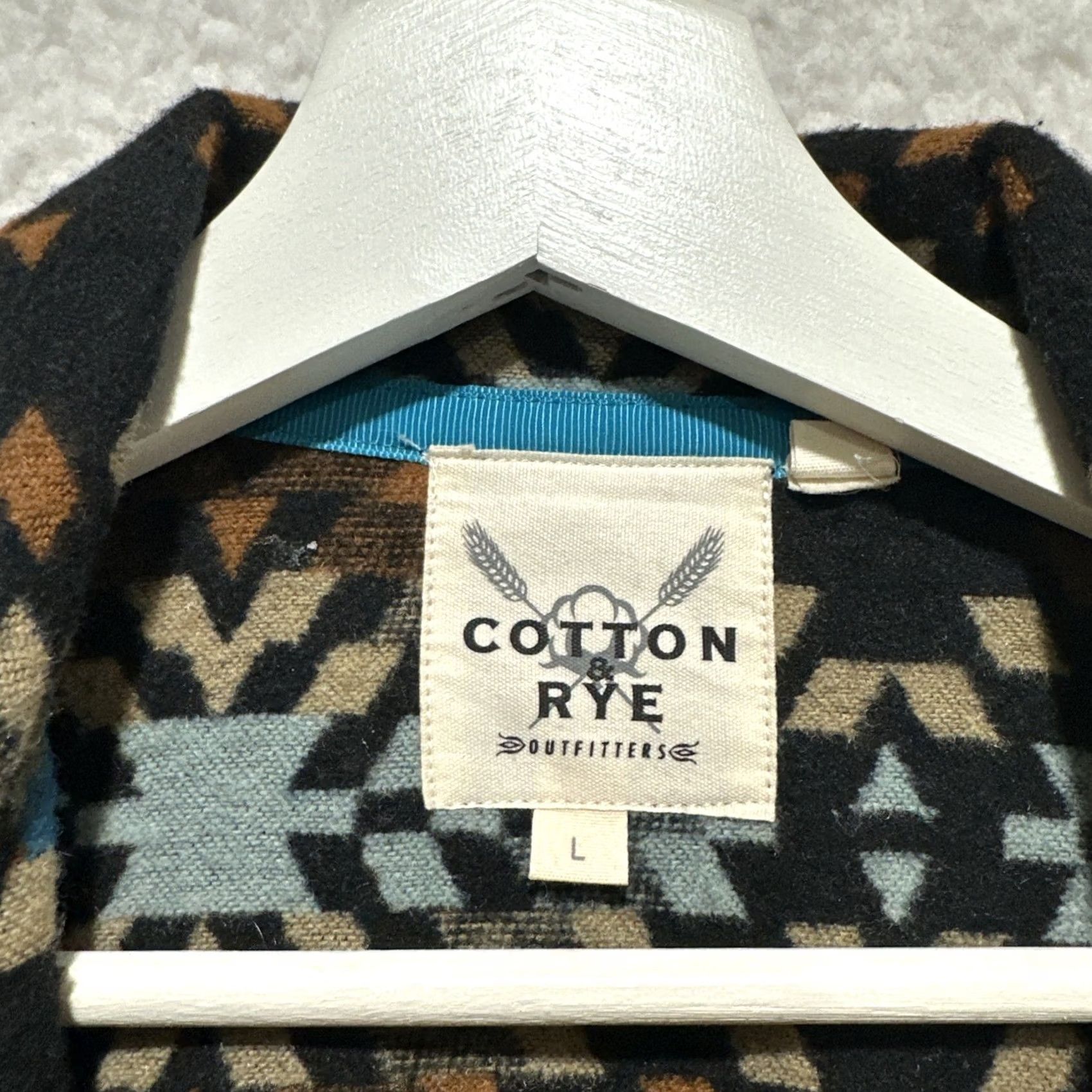 Vintage Cotton & Rye Outfitters Aztec Western Geometric Blazer Jacket Brown Size L Size 42R - 3 Thumbnail