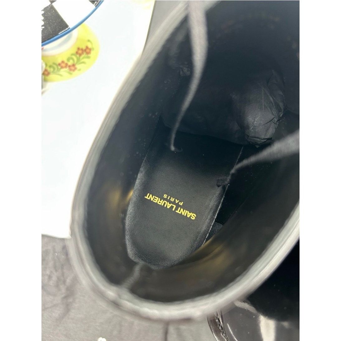 Saint Laurent Paris Mens Saint Laurent Glossy Black Lace-Up Ankle Boots size 44 Size US 11 / EU 44 - 5 Thumbnail