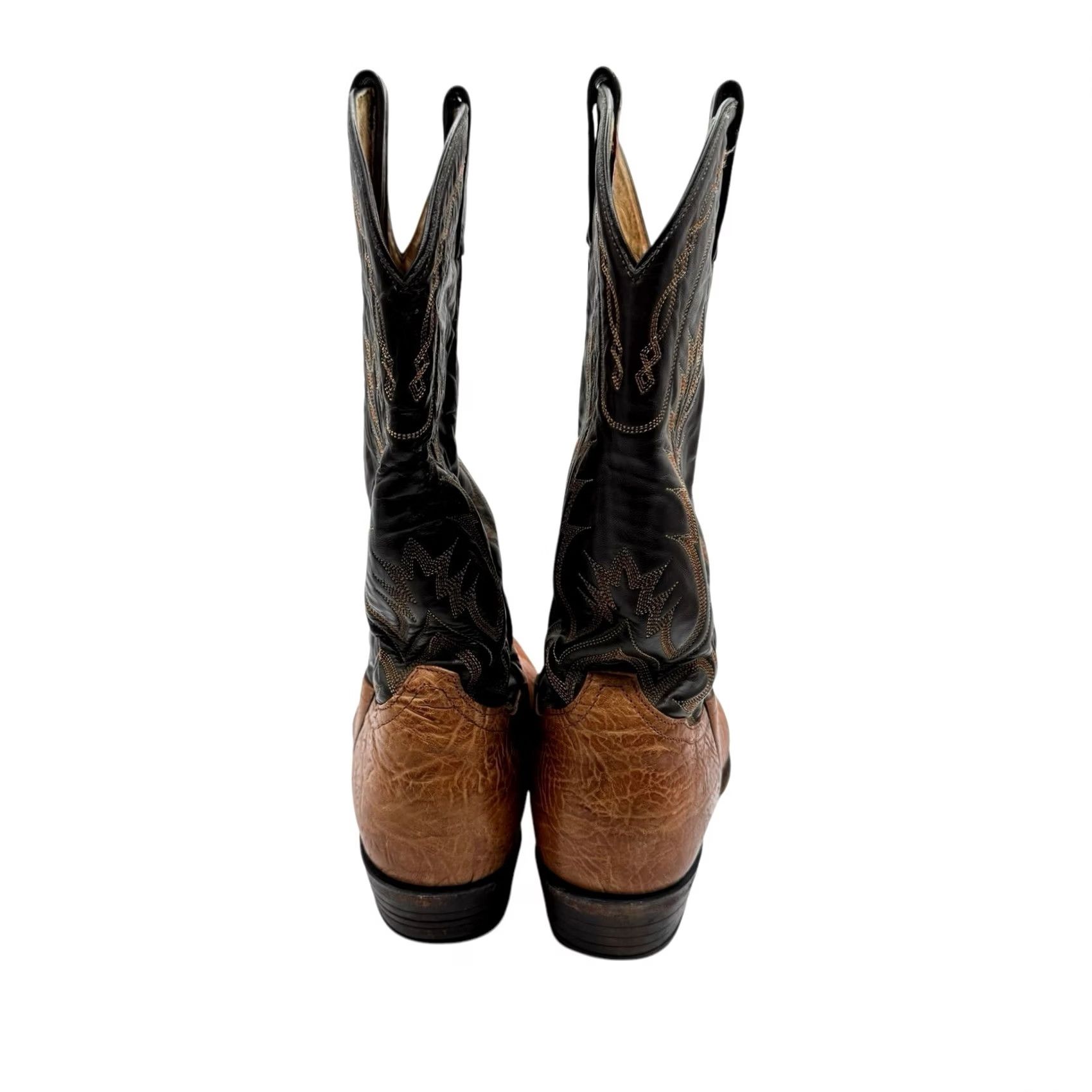 Tony Lama VINTAGE Tony Lama Boots Western Boots Genuine Leather Brown Size 11 EE Women Leather Cowboy Western 11 EE Brown Tony Lama Boots US 11 UK 12 EU 46 Size US 12 / IT 42 - 5 Thumbnail