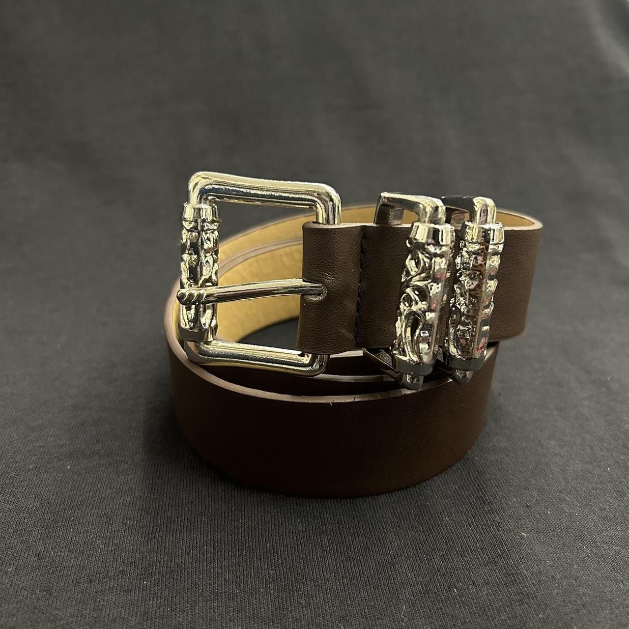 Japanese Brand × Vintage Y2K 2000s Style Silver Cross Hip Hop Skater Roller Belt Size 38 - 3 Thumbnail