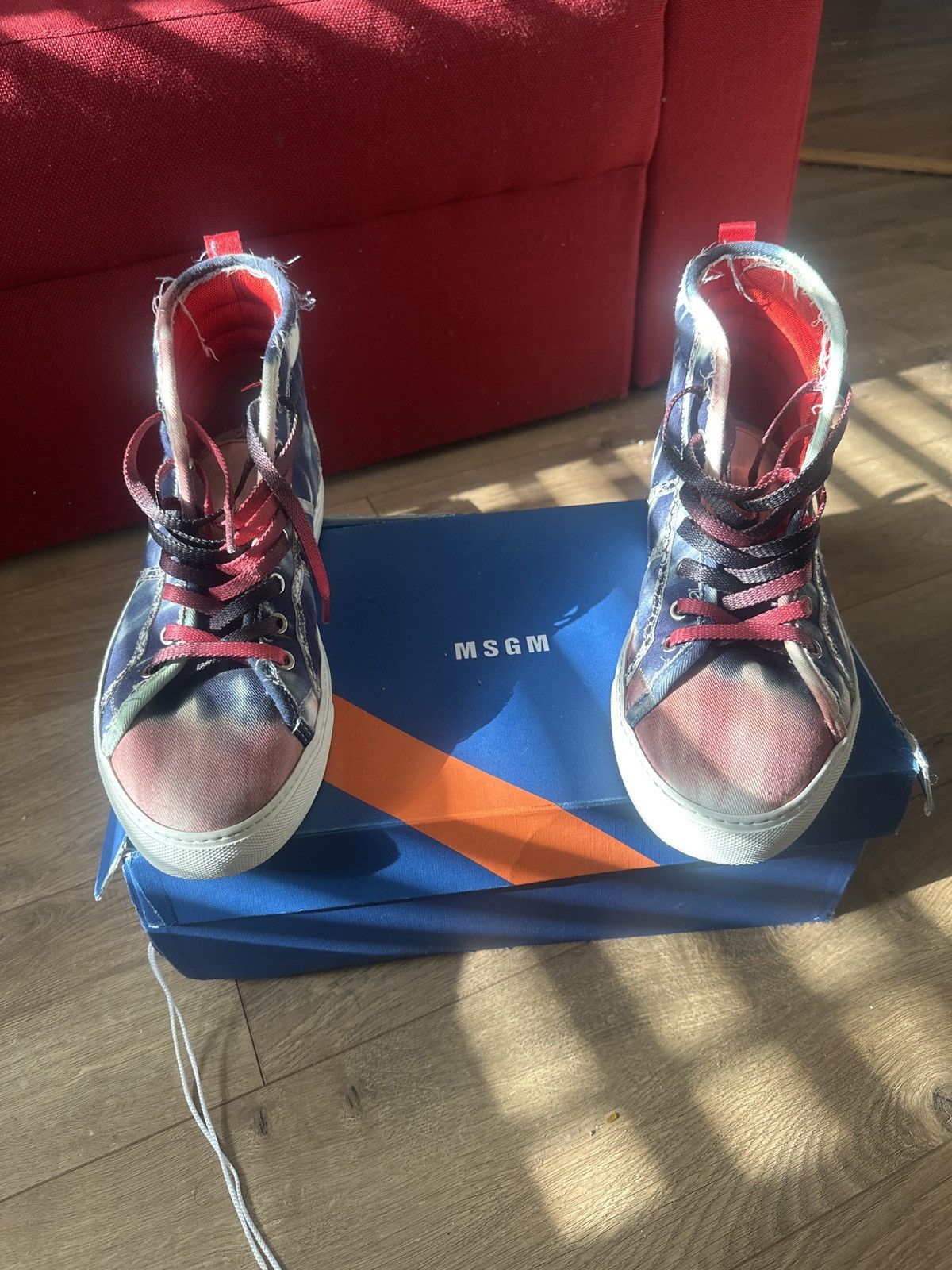 MSGM MSGM Canvas High Top Sneakers Size US 10 / EU 43 - 5 Thumbnail