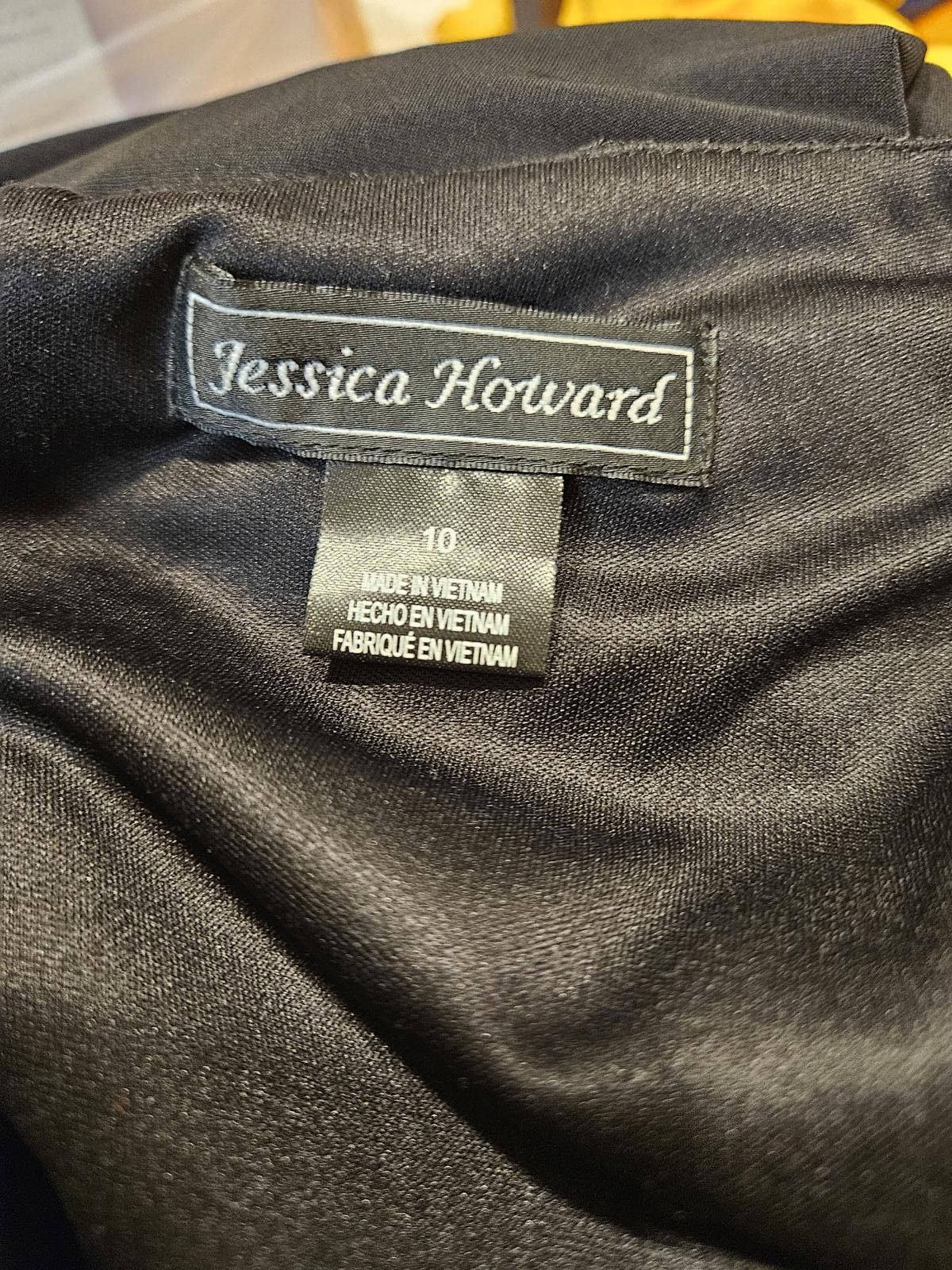 Designer Jessica Howard Elegant Black Lace Dress Size L / US 10 / IT 46 - 4 Thumbnail