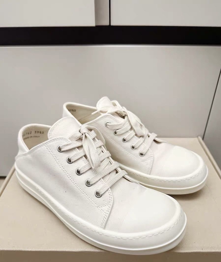 Rick Owens Rick Owens 24SS white canvas slip-on heel sneakers Size US 6.5 / EU 39-40 - 2 Thumbnail