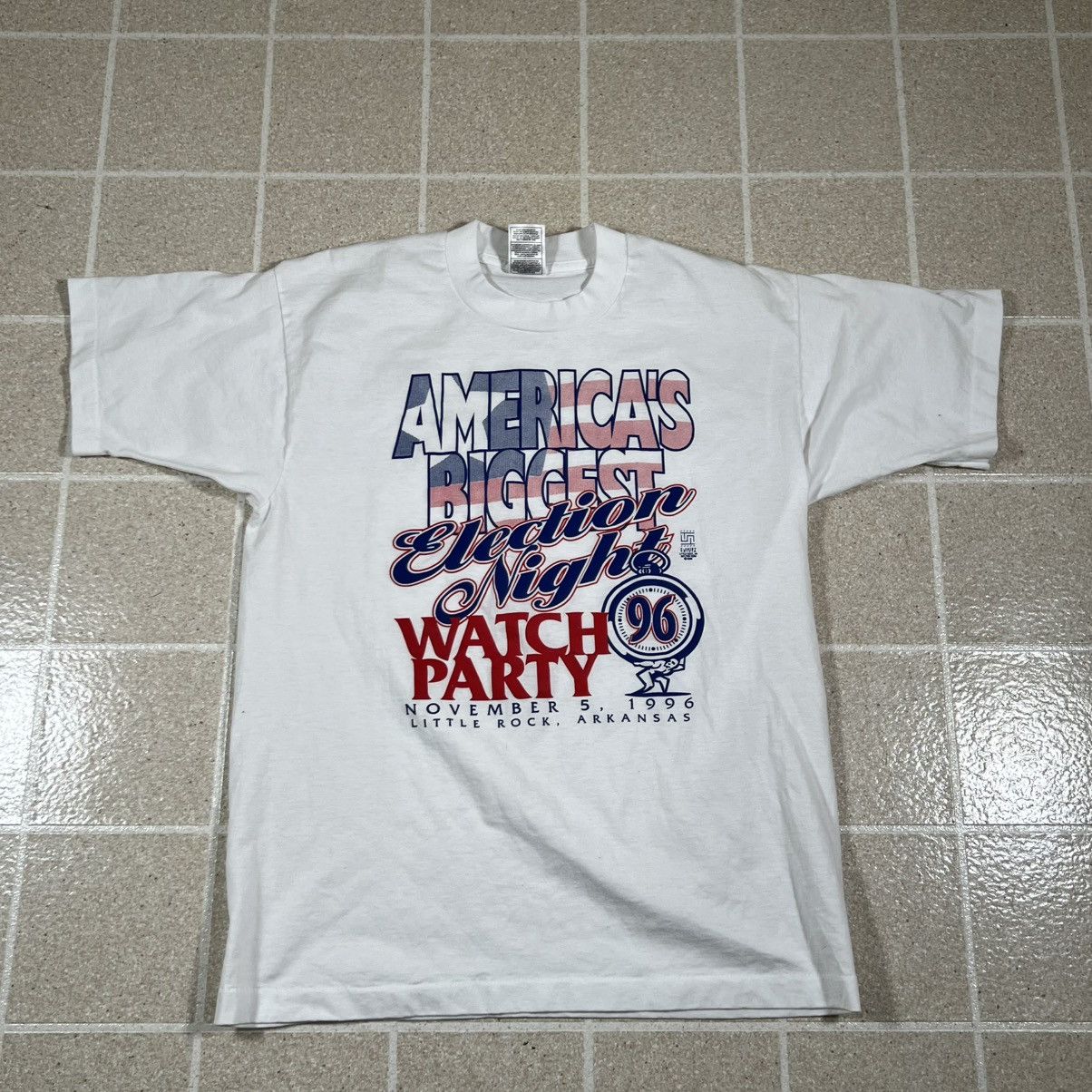 Fruit Of The Loom Vtg 1996 American Biggest Election Night Watch Party Tshirt Size US L / EU 52-54 / 3 - 1 Thumbnail