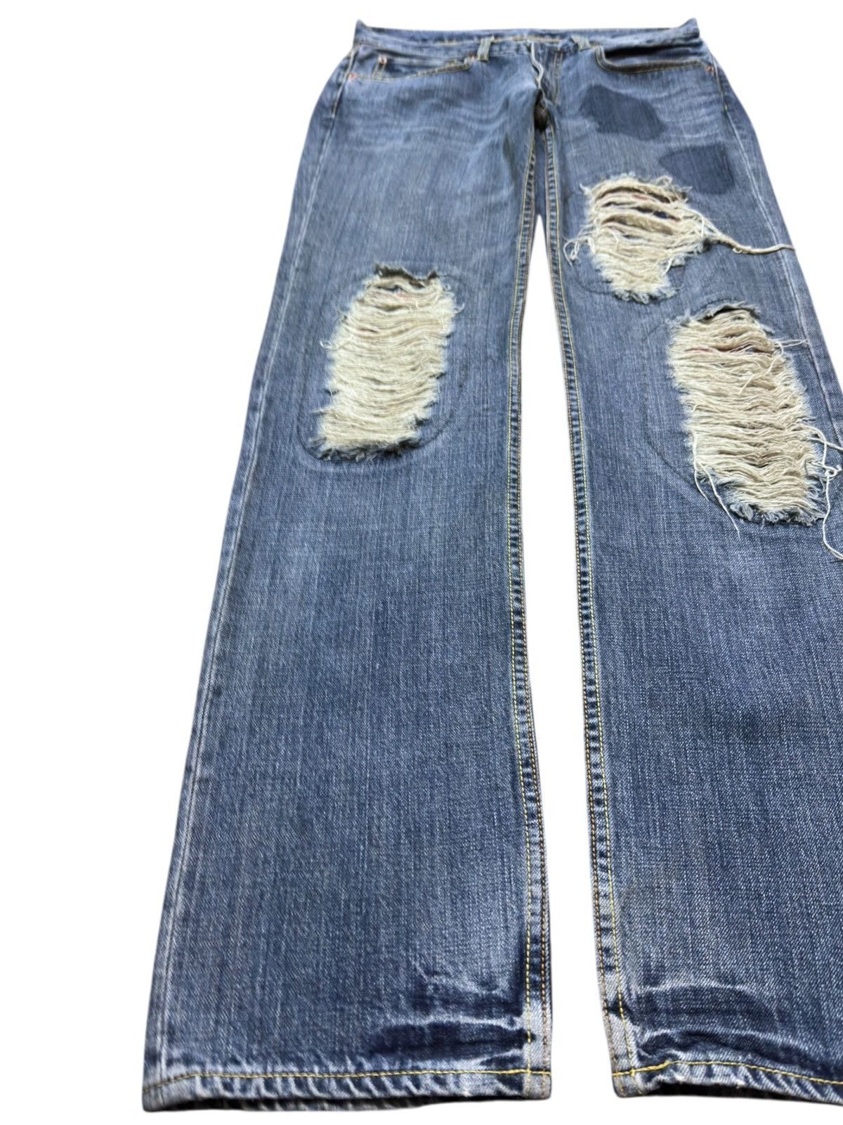 Takeo Kikuchi Vintage Takeo Kikuchi Ripped Grunge Dot Denim Size US 30 / EU 46 - 3 Thumbnail