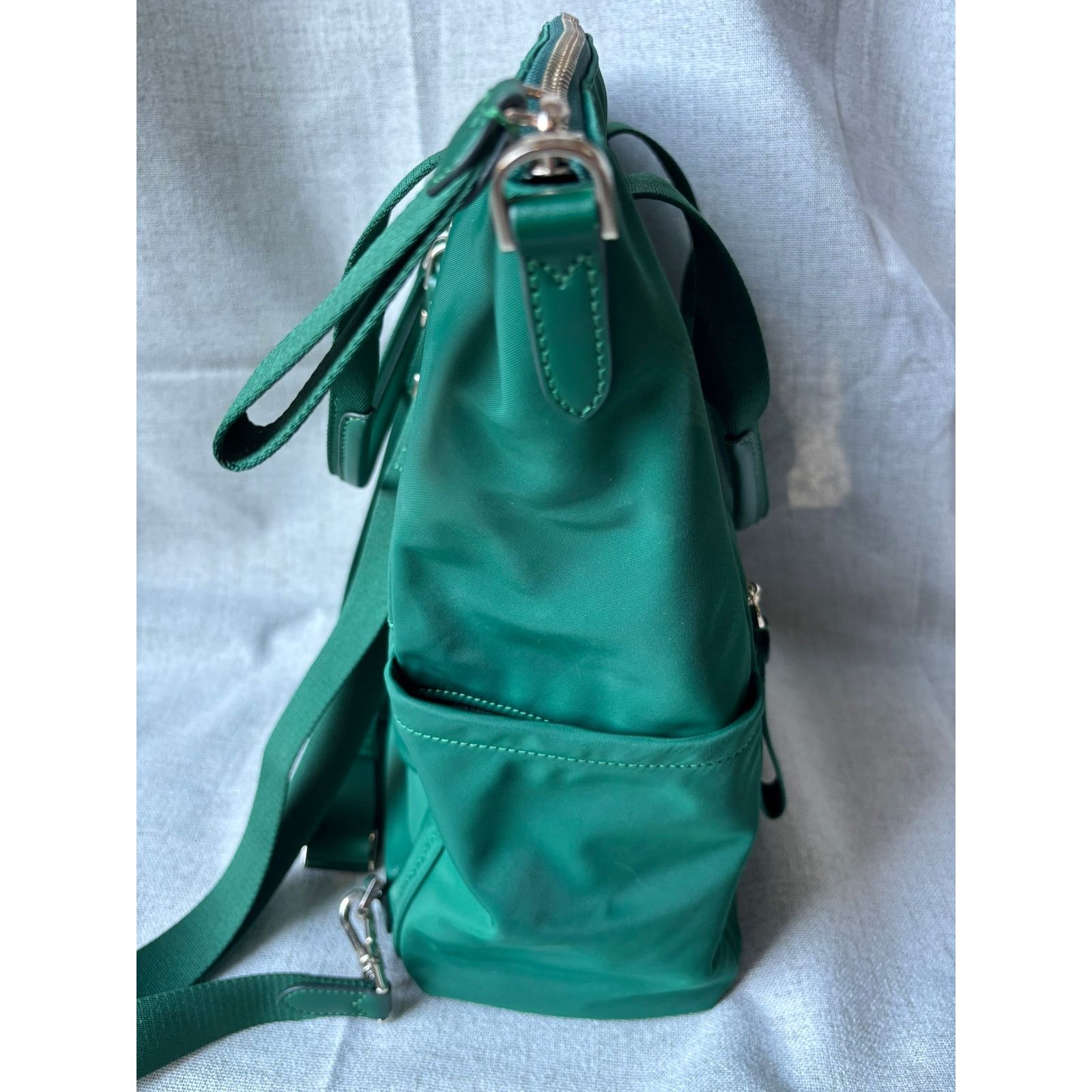 Kate Spade Kate Spade Chelsea Convertible Backpack Green Nylon Tote Size ONE SIZE - 3 Thumbnail