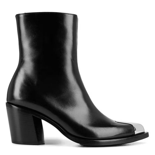 o1g2r1mq0824 Cuban Ankle Boots in Black & Silver