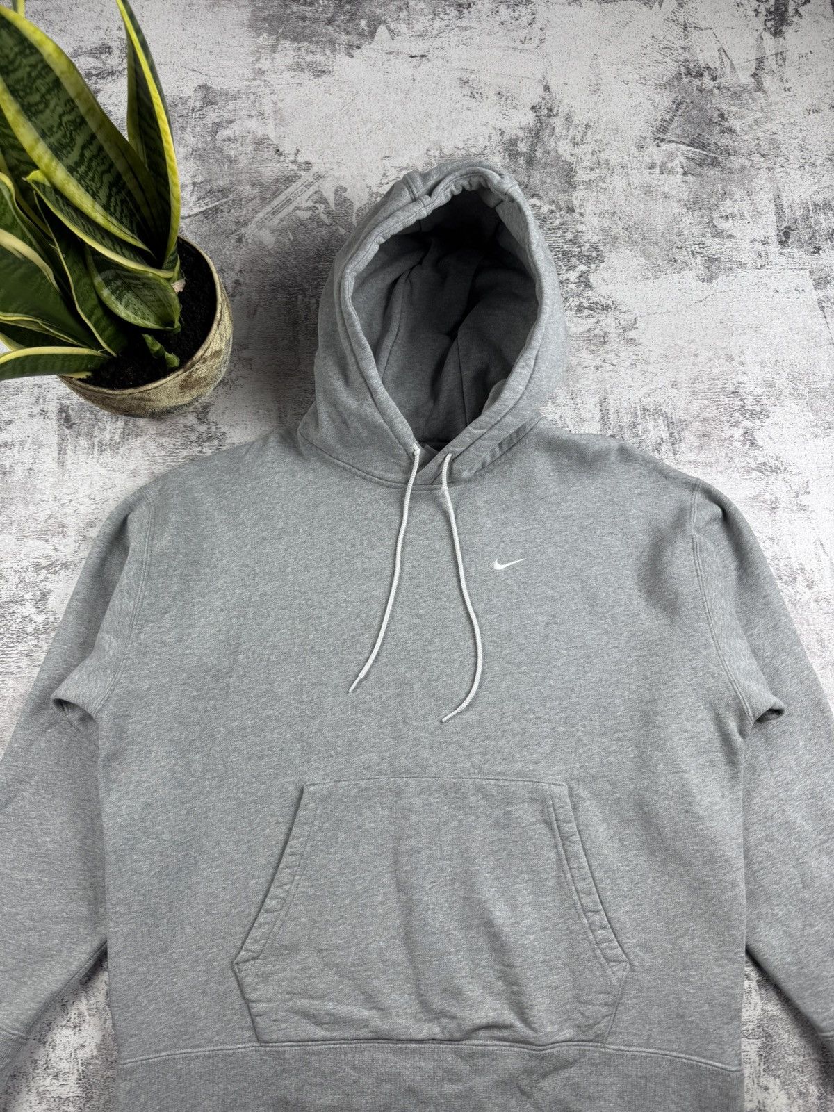 Nike Nike Swoosh Gray Basic Blank Dense Hoodie Pullover Sweatshirt Size US L / EU 52-54 / 3 - 4 Thumbnail