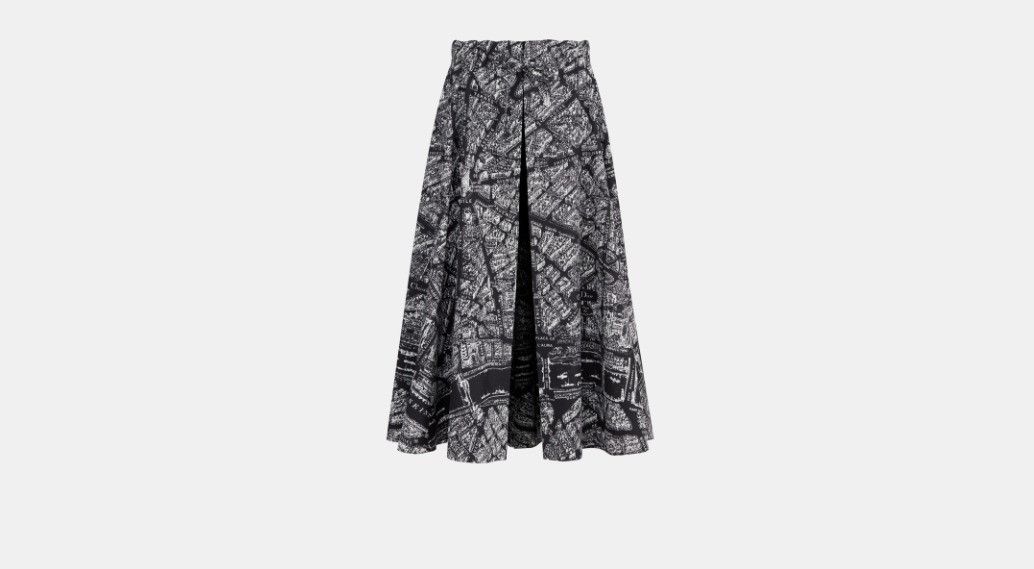 Dior o1w1db10225 Mid-Length Open-Front Skirt in White Black Size 28" / US 6 / IT 42 - 1 Thumbnail