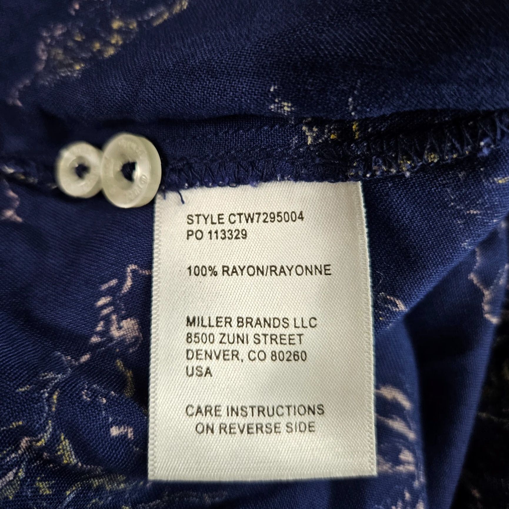 Vintage Cruel Denim Womens Pearl Snap Shirt Sz Small Blue Yellow Long Sleeve Rayon Size S / US 4 / IT 40 - 6 Thumbnail
