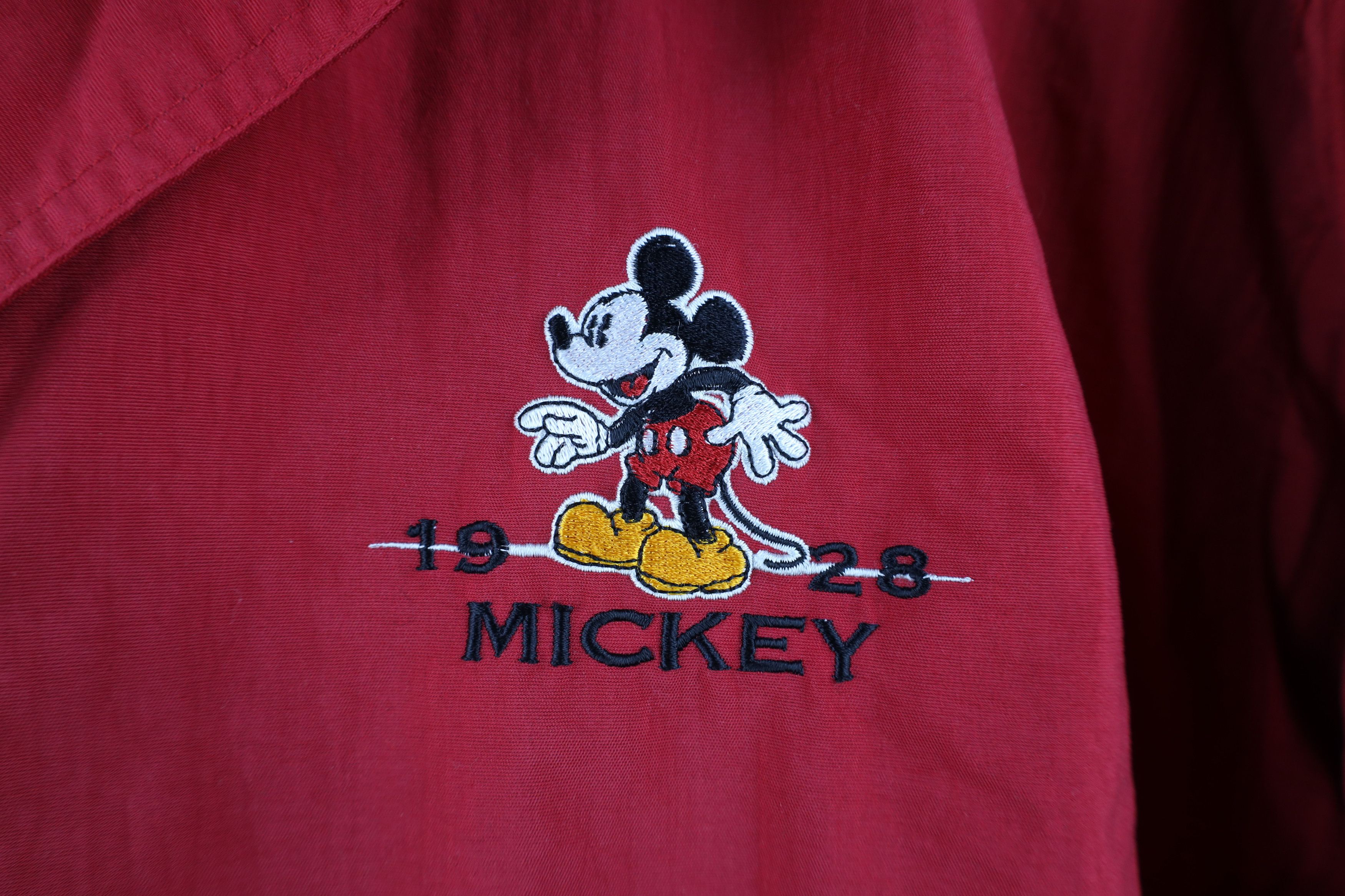 Disney Vintage 90s Disney Spell Out Mickey Mouse Bomber Jacket Red Size US XL / EU 56 / 4 - 5 Thumbnail
