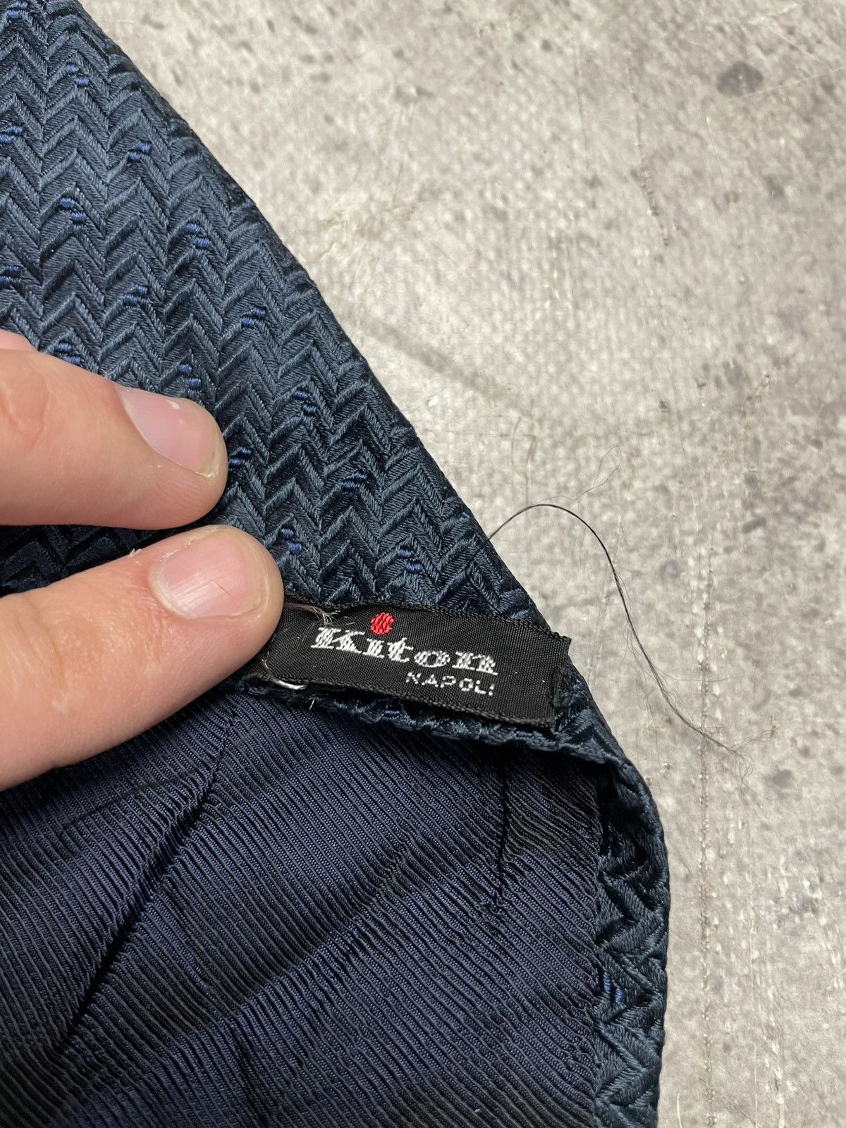 Kiton Kiton Napoli Navy Silk Tie Size ONE SIZE - 8 Thumbnail