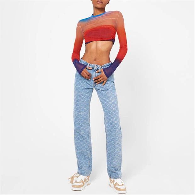 Off-White o1g2r1mq1224 Crop Top in Multicolor Size L / US 10 / IT 46 - 2 Thumbnail