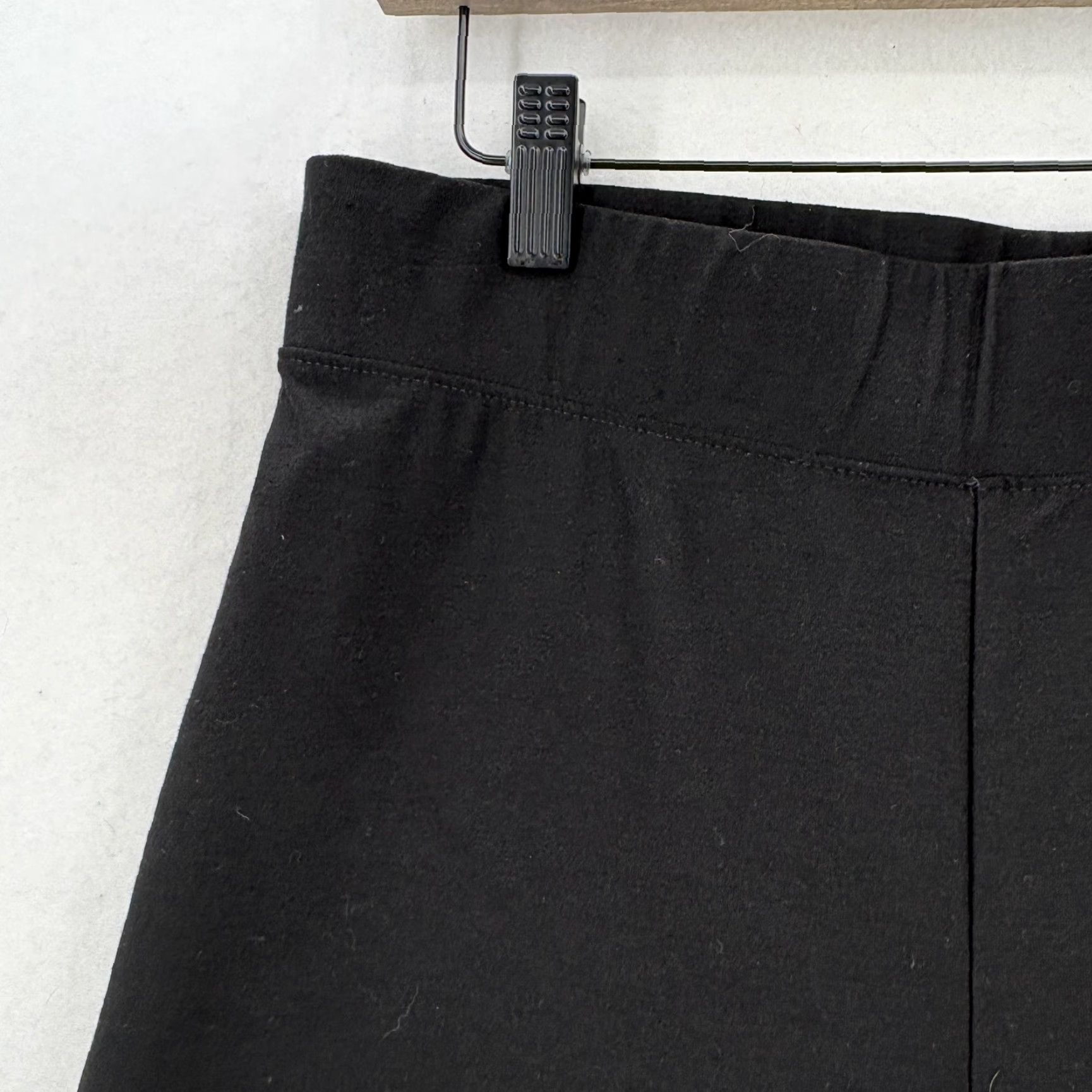 Vintage Chico's Wide Leg Crop Pants Womens Medium Black Pull On Slinky Knit Crepe Size 32" / US 10 / IT 46 - 3 Thumbnail