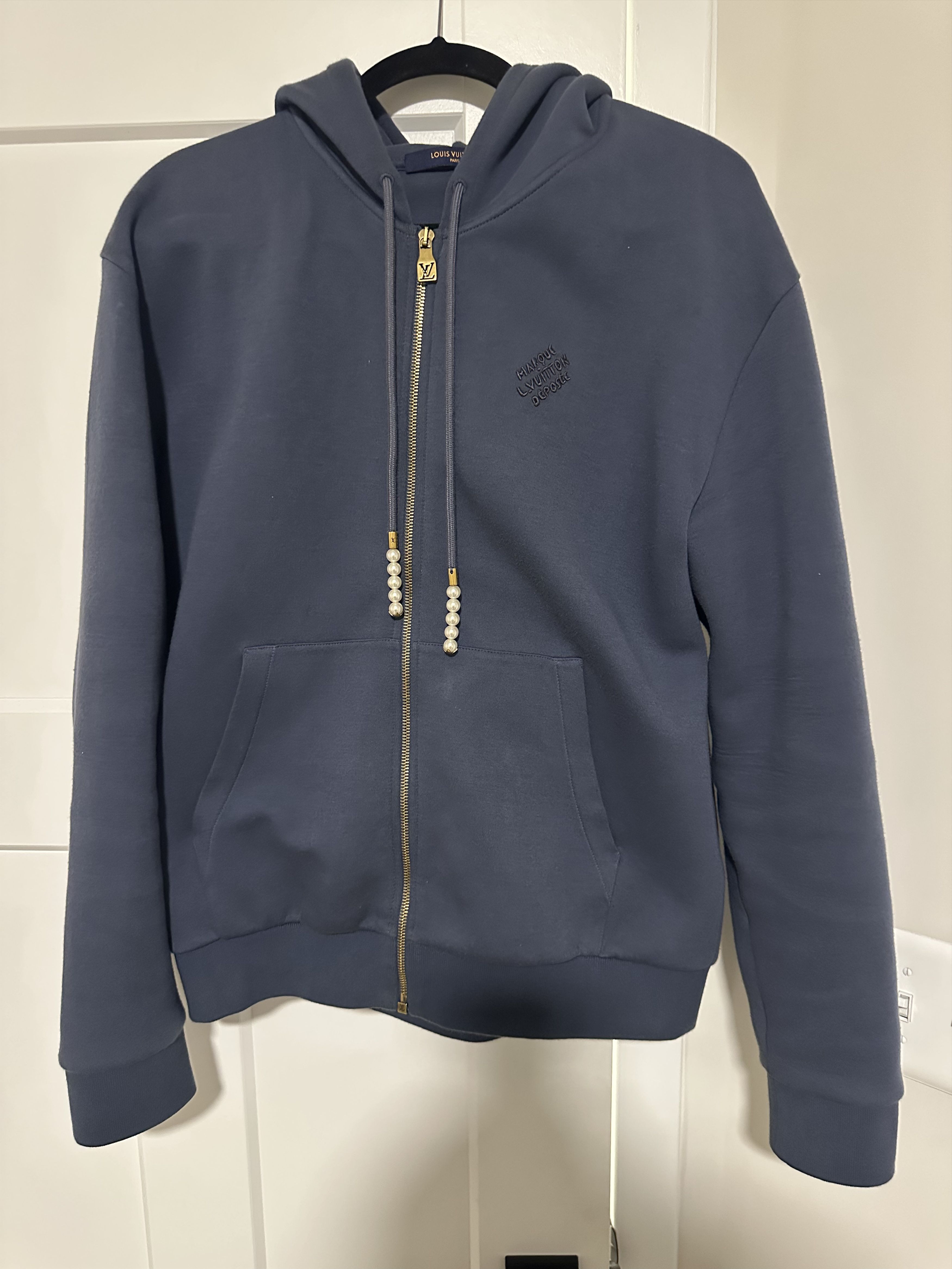 Louis Vuitton Louis Vuitton Embroidered Zipped Jersey Hoodie Size US L / EU 52-54 / 3 - 1 Thumbnail