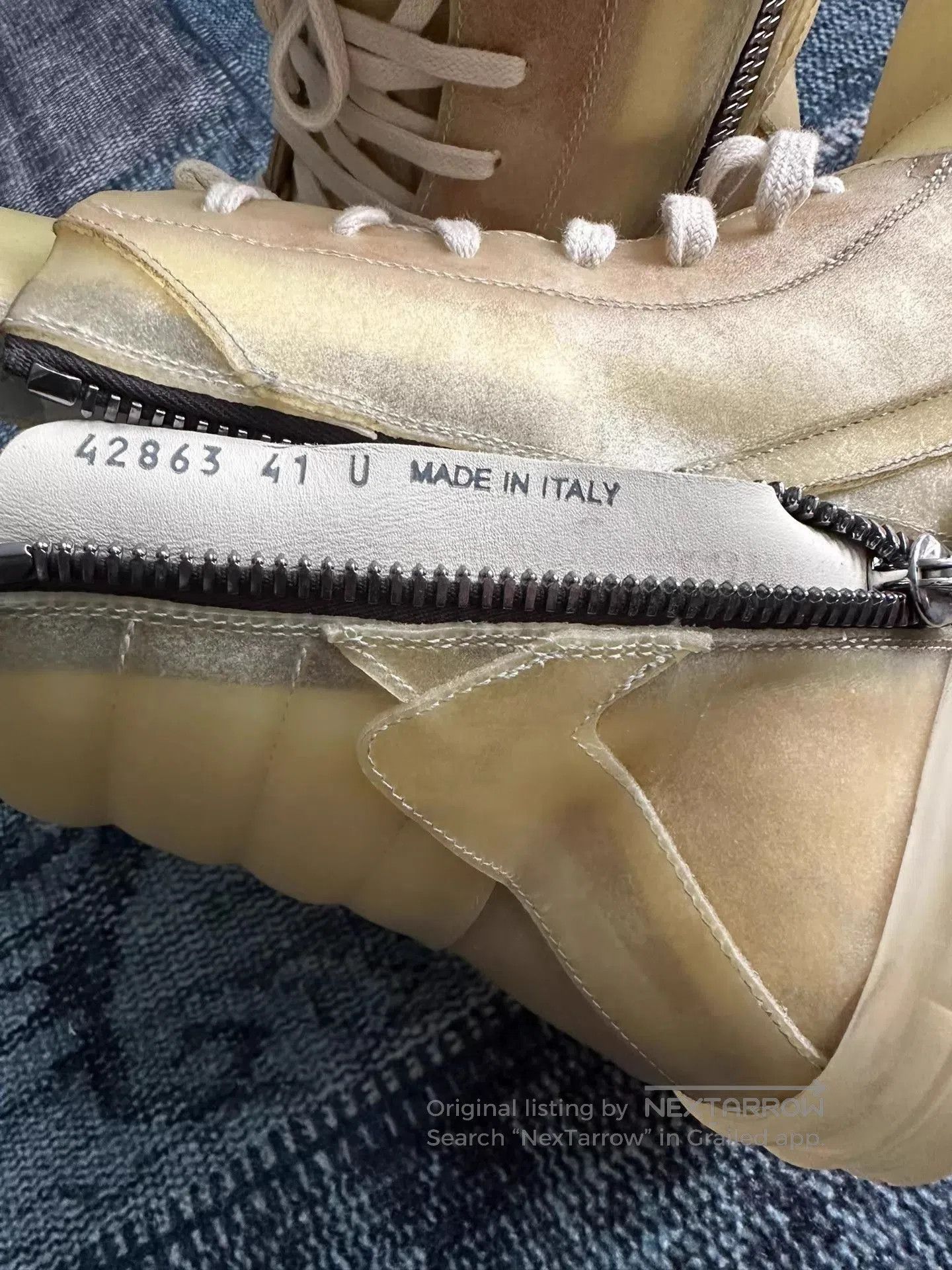 Rick Owens Multi Color High-Top Sneakers Size 8. Size US 8 / EU 41 - 7 Thumbnail