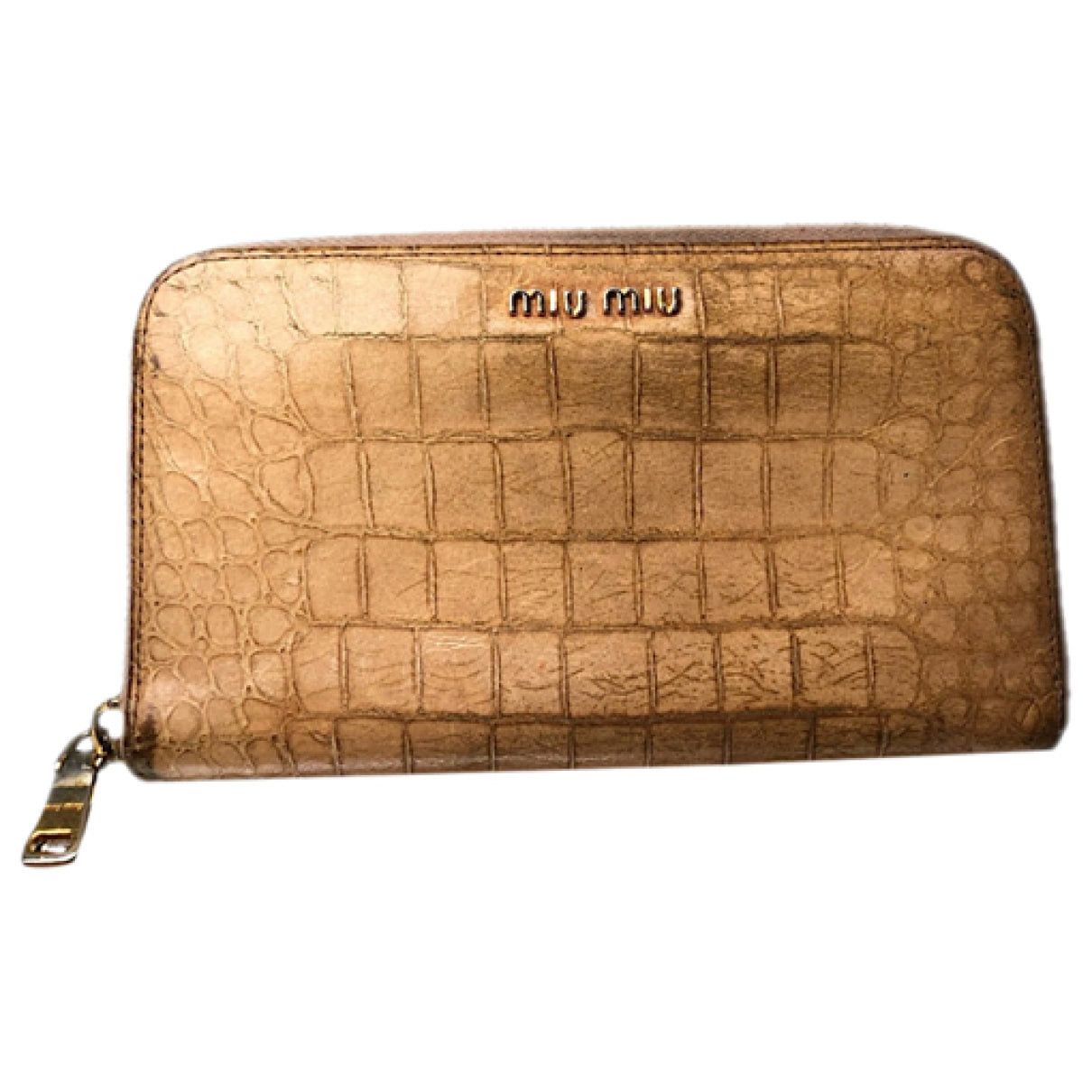 Miu Miu Brown Leather Wallet Size ONE SIZE - 1 Thumbnail