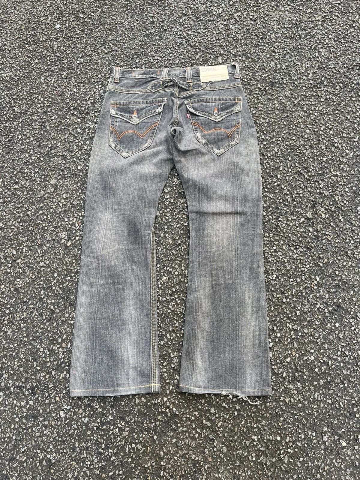 Hysteric Glamour Japanese Edwin XVS Black Flared Jeans Bootcut Distressed Size US 30 / EU 46 - 10 Thumbnail